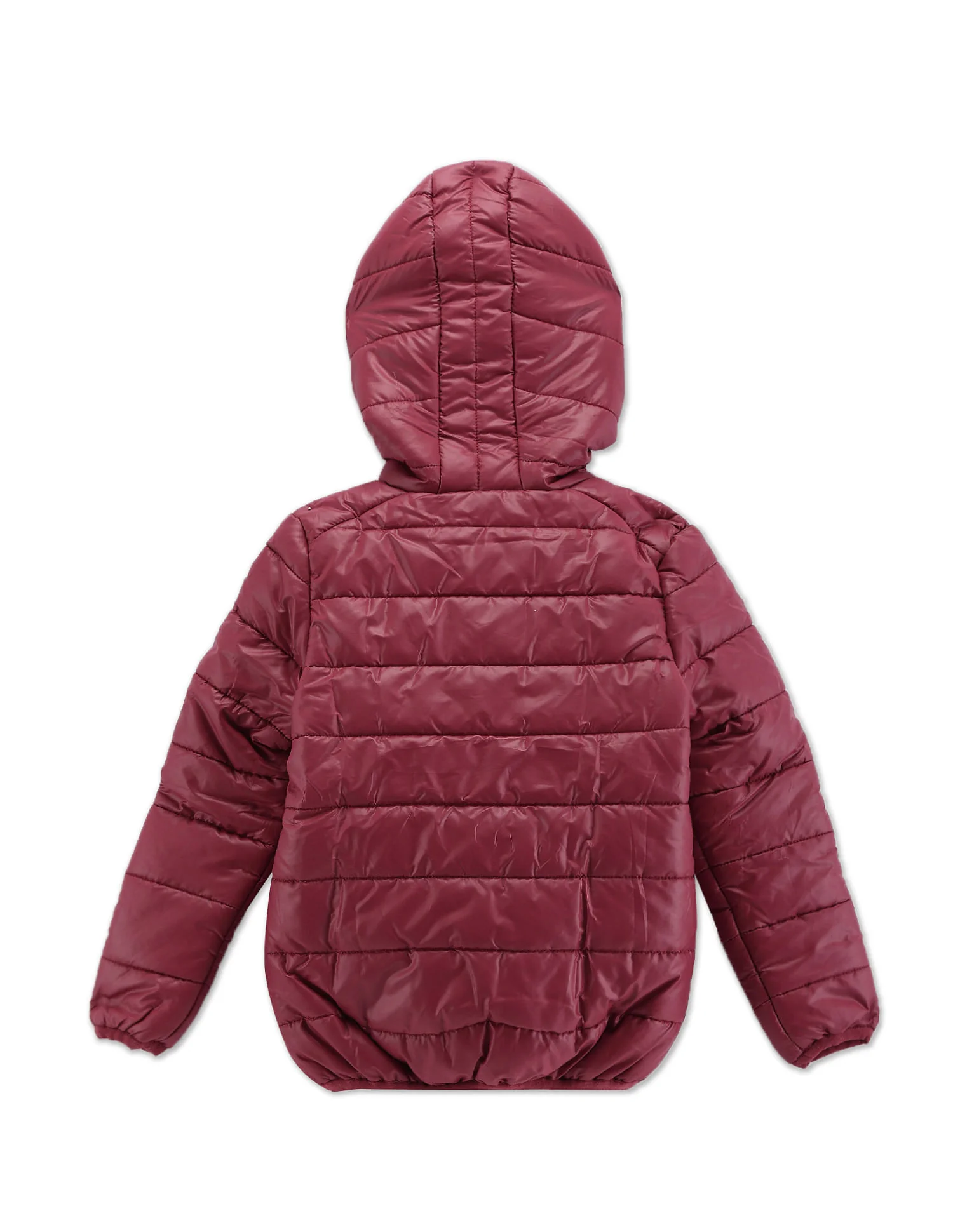 Hooded Solid Quilted Jacket - Image 2