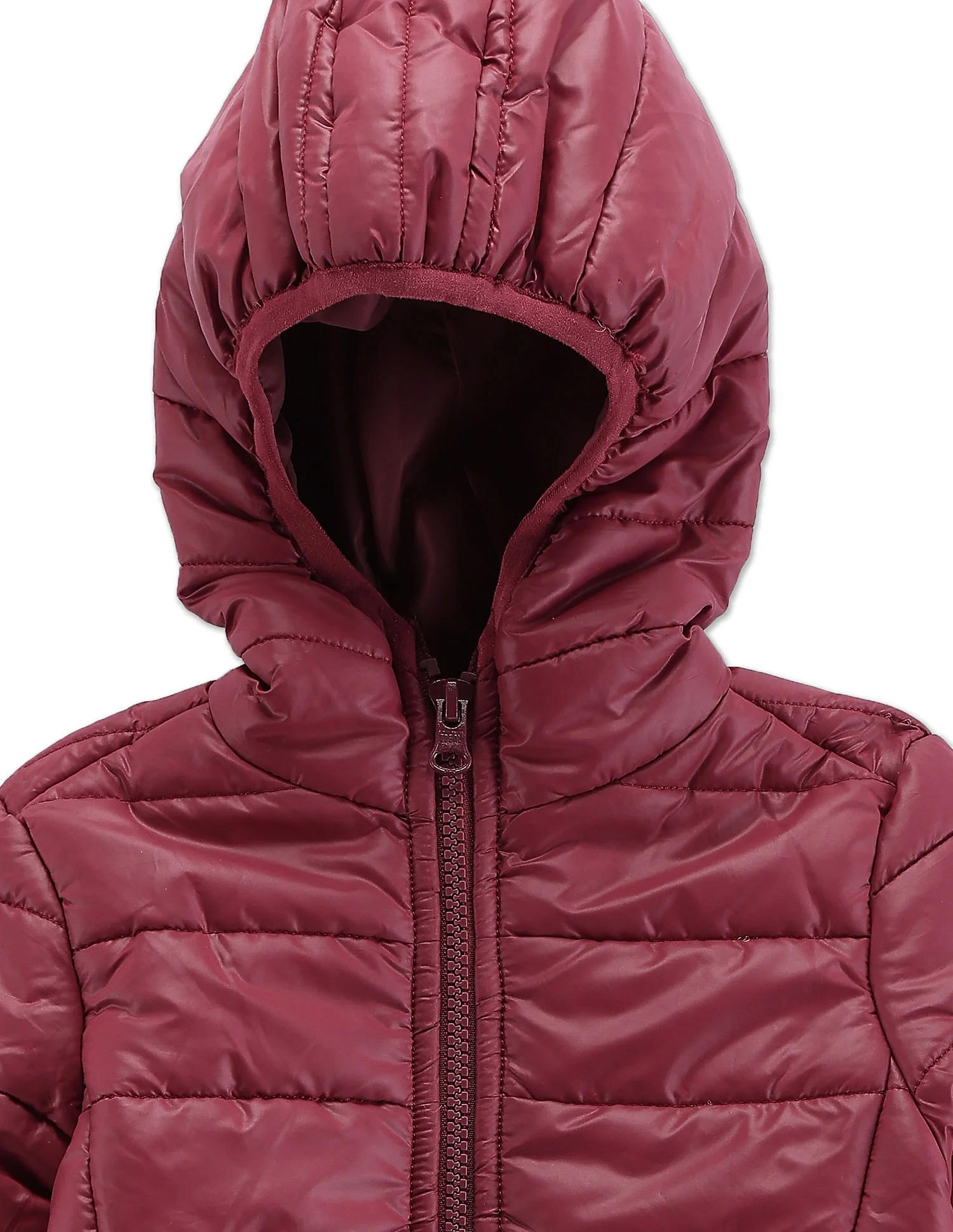 Hooded Solid Quilted Jacket - Image 3