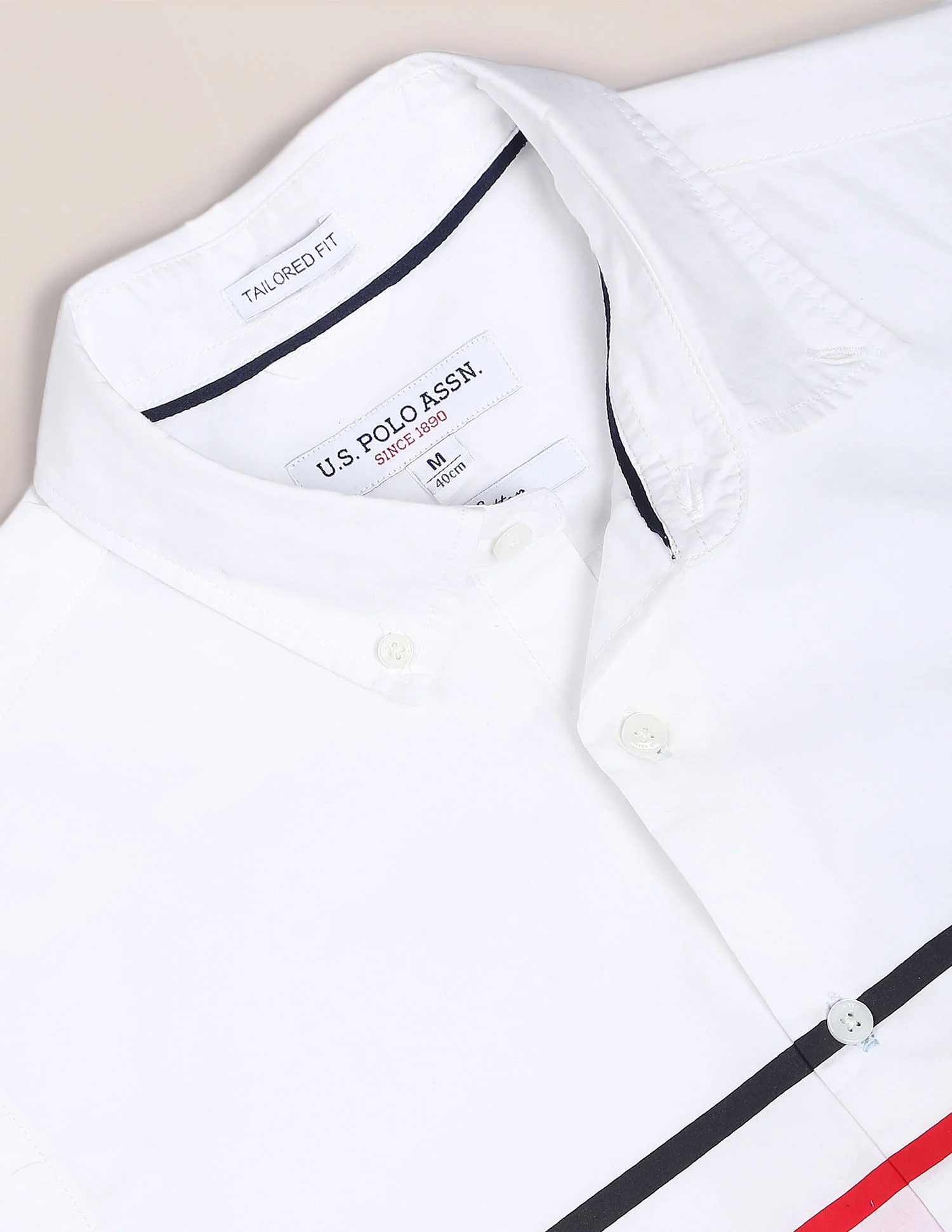 Horizontal Stripe Cotton Casual Shirt - Image 2