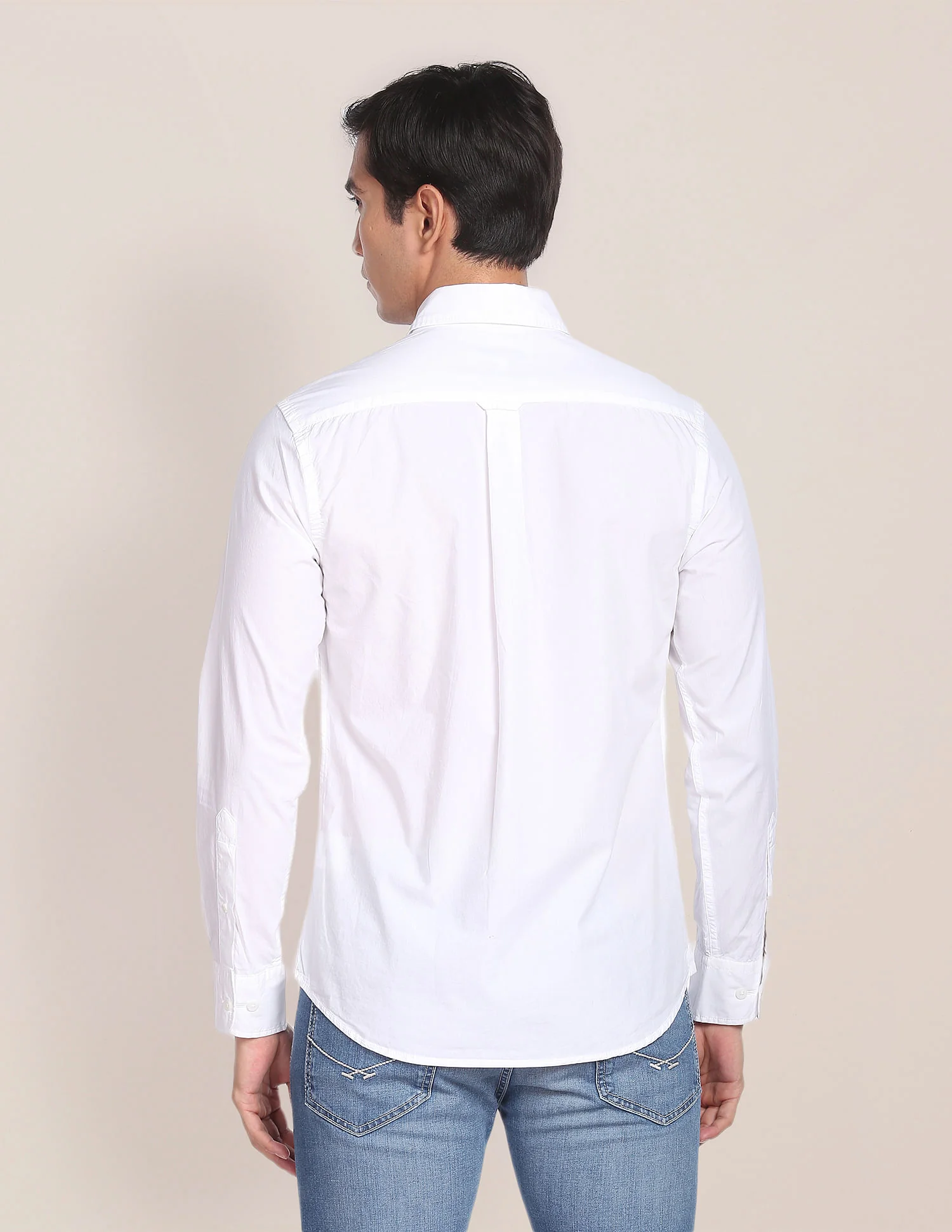 Horizontal Stripe Cotton Casual Shirt - Image 5
