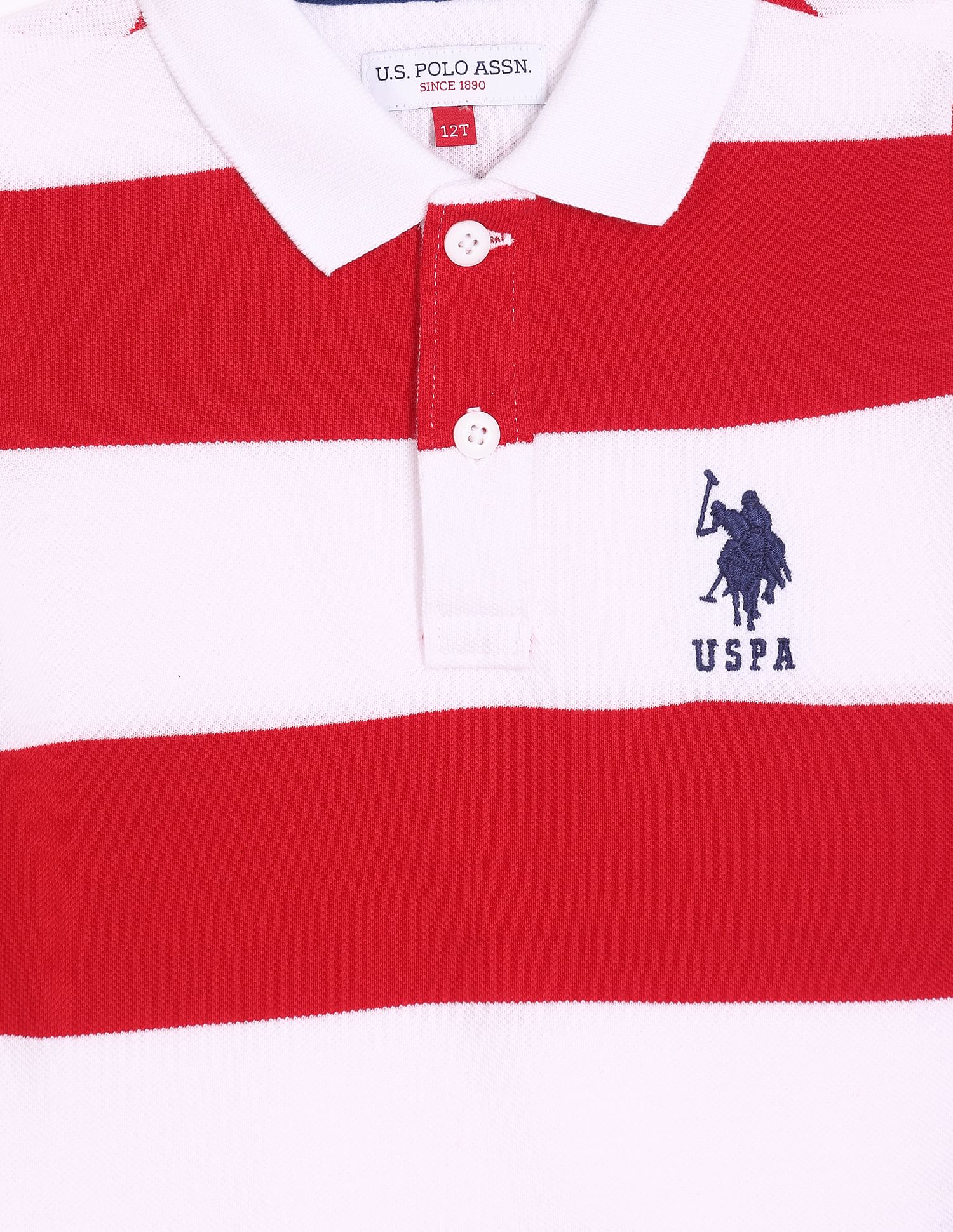 Horizontal Stripe Cotton Pique Polo Shirt - Image 3