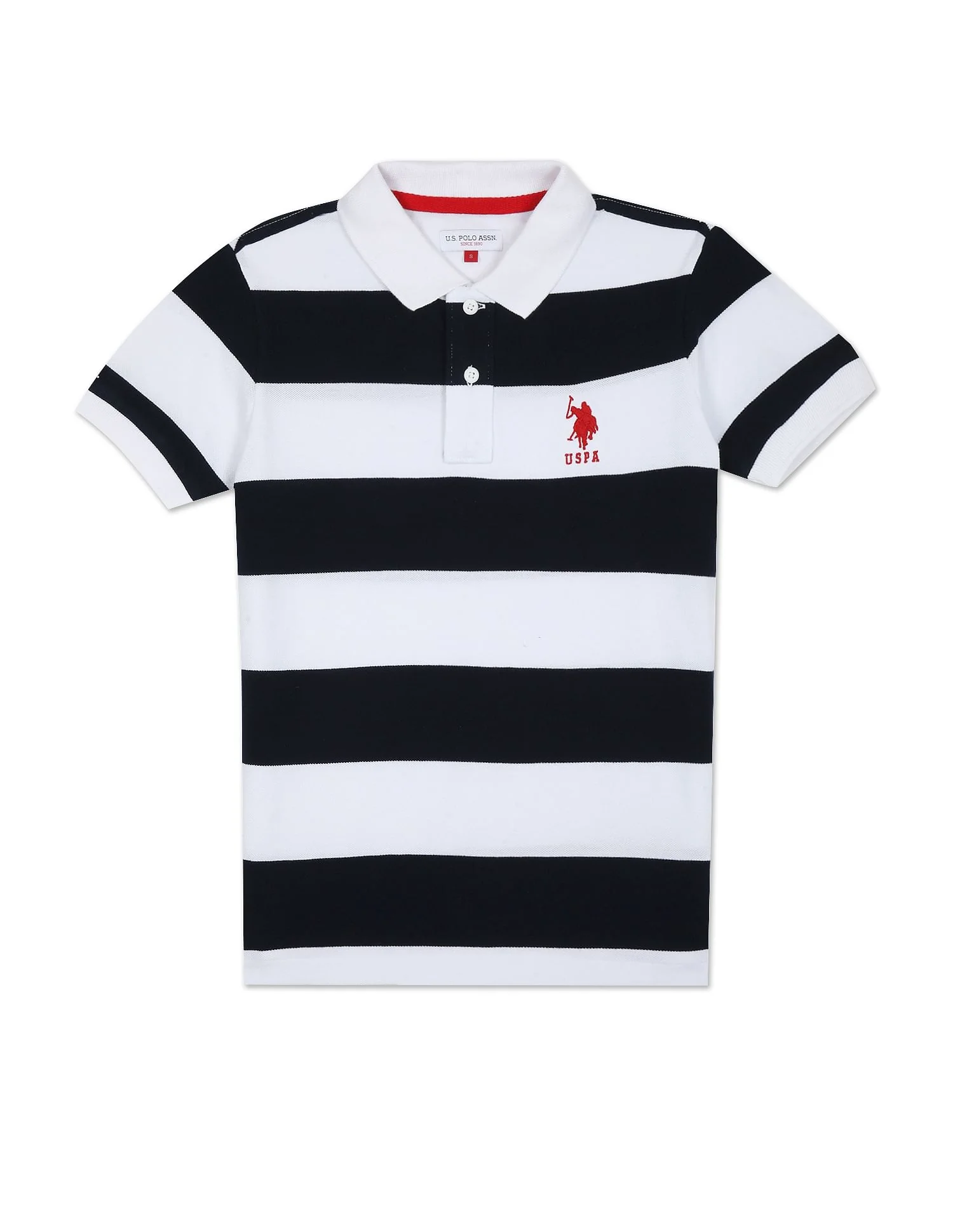 Horizontal Stripe Cotton Polo Shirt