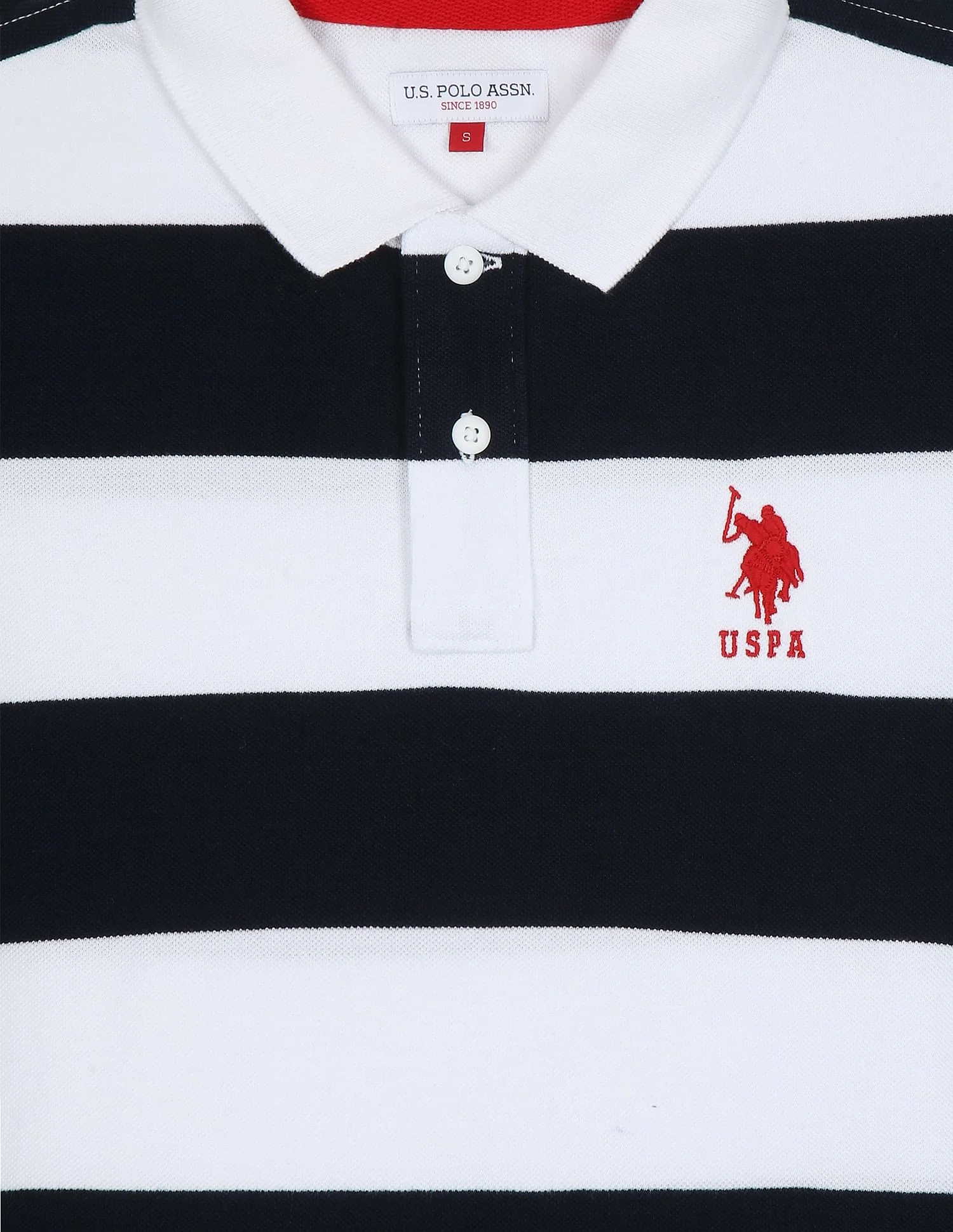 Horizontal Stripe Cotton Polo Shirt - Image 3