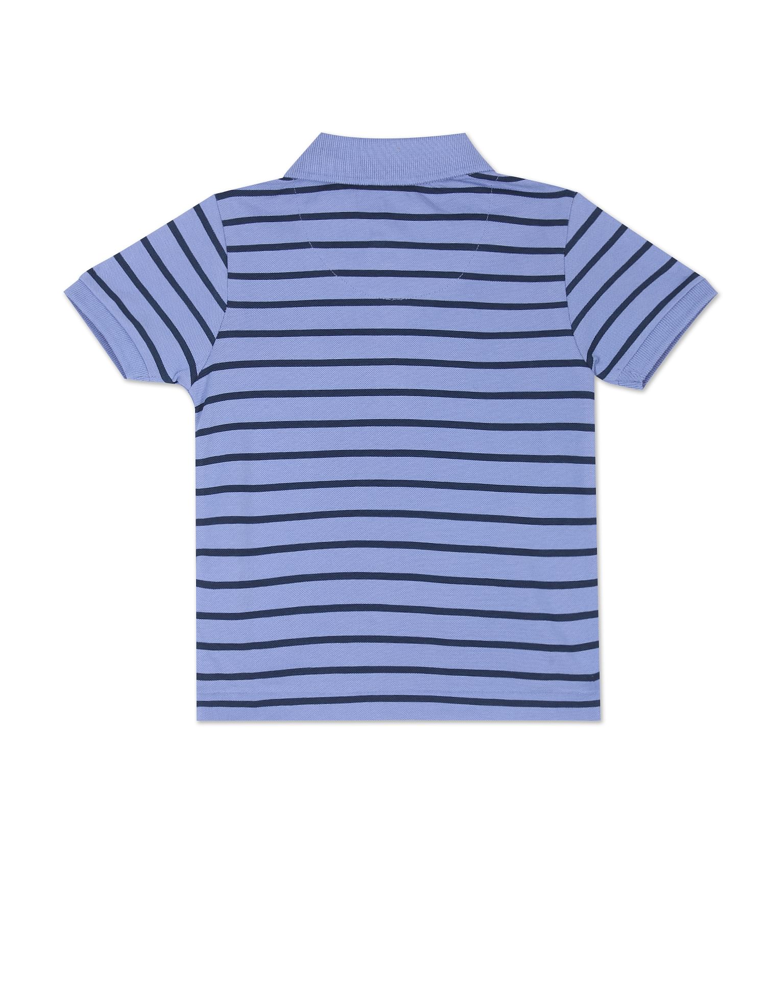 Horizontal Stripe Cotton Polo Shirt - Image 2