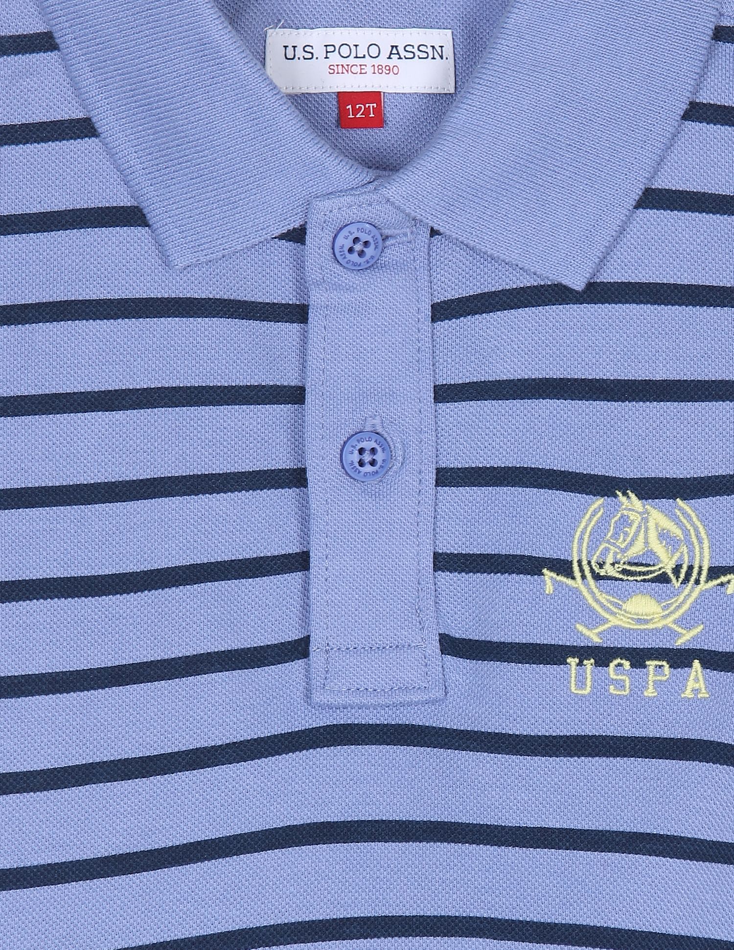 Horizontal Stripe Cotton Polo Shirt - Image 3