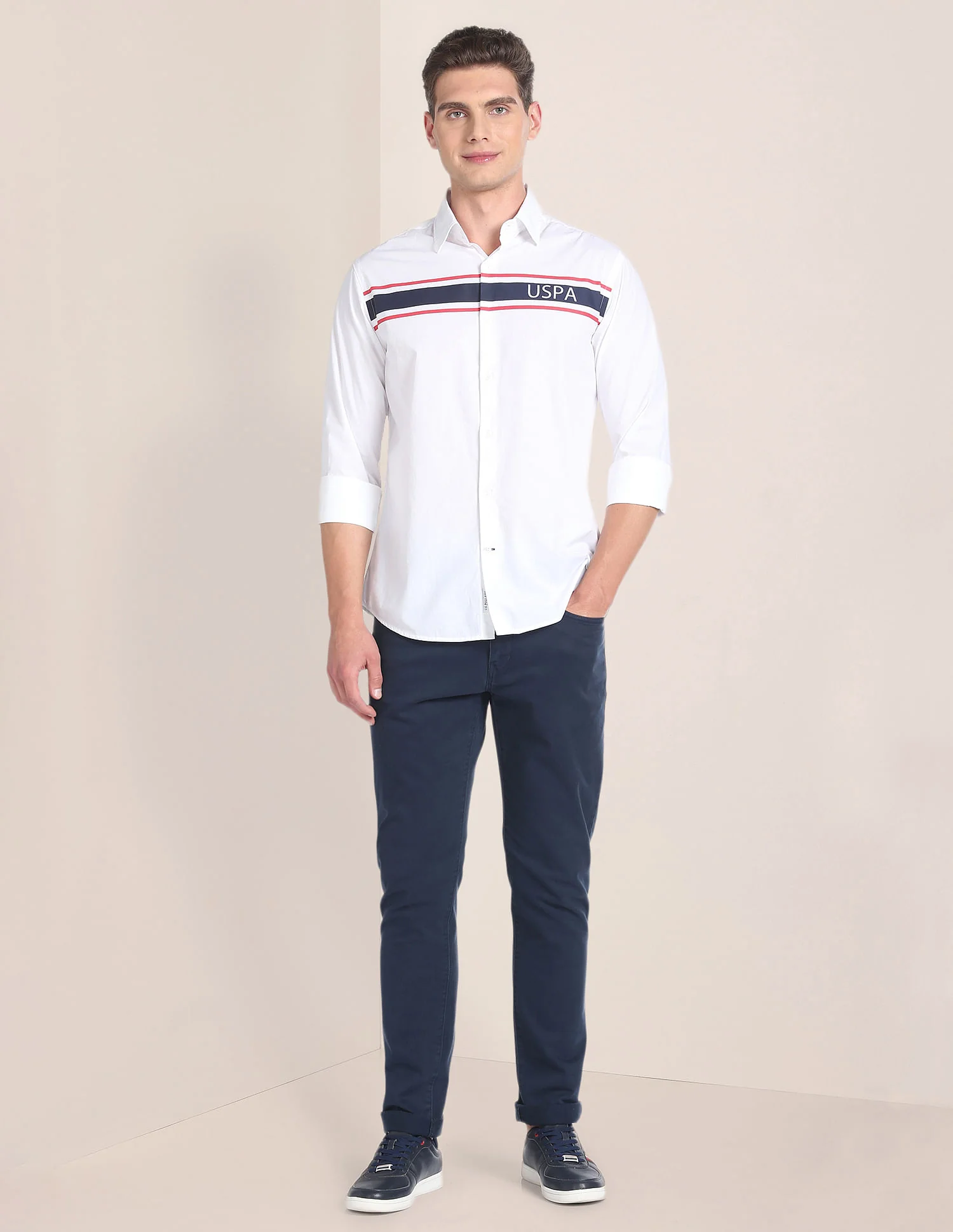 Horizontal Stripe Cotton Shirt - Image 3