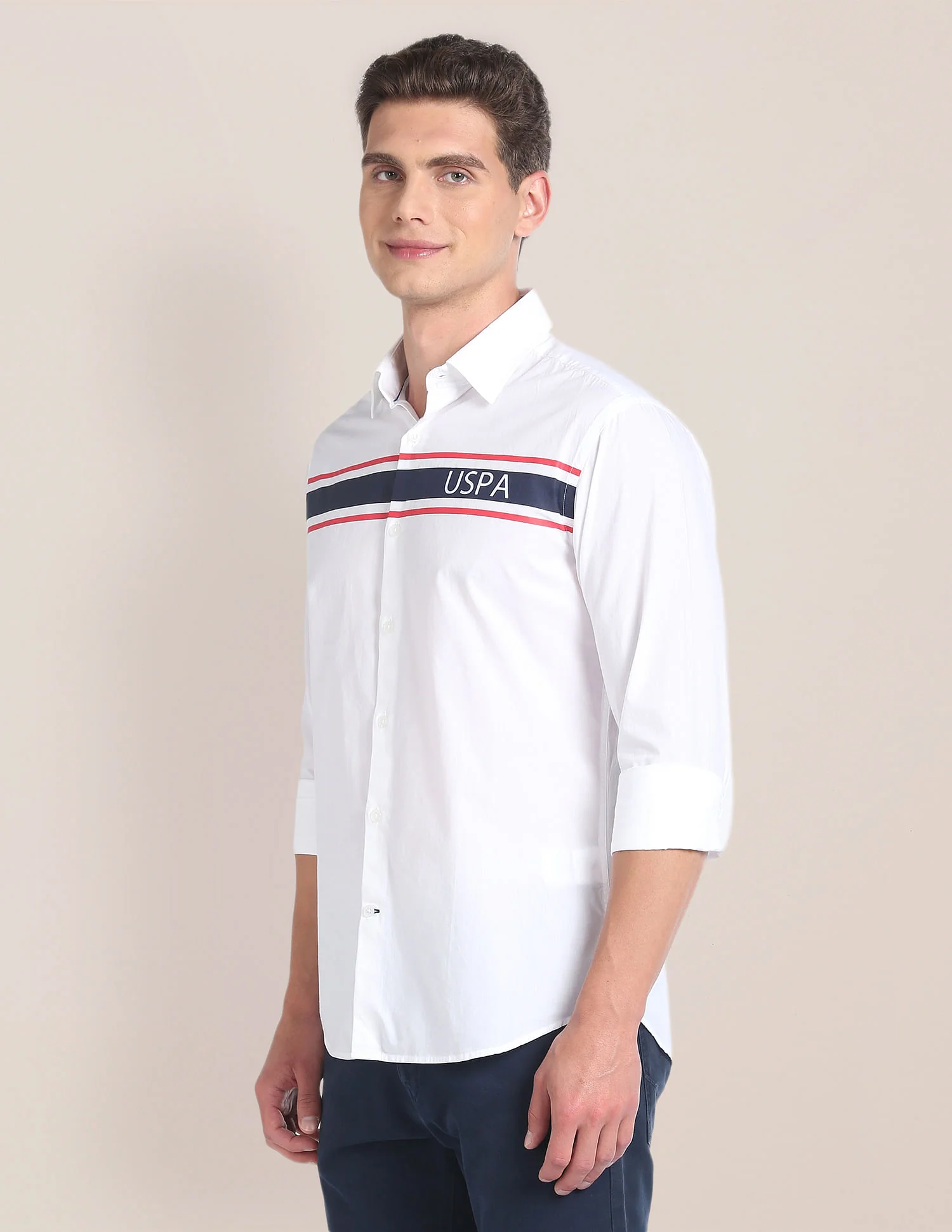Horizontal Stripe Cotton Shirt - Image 4