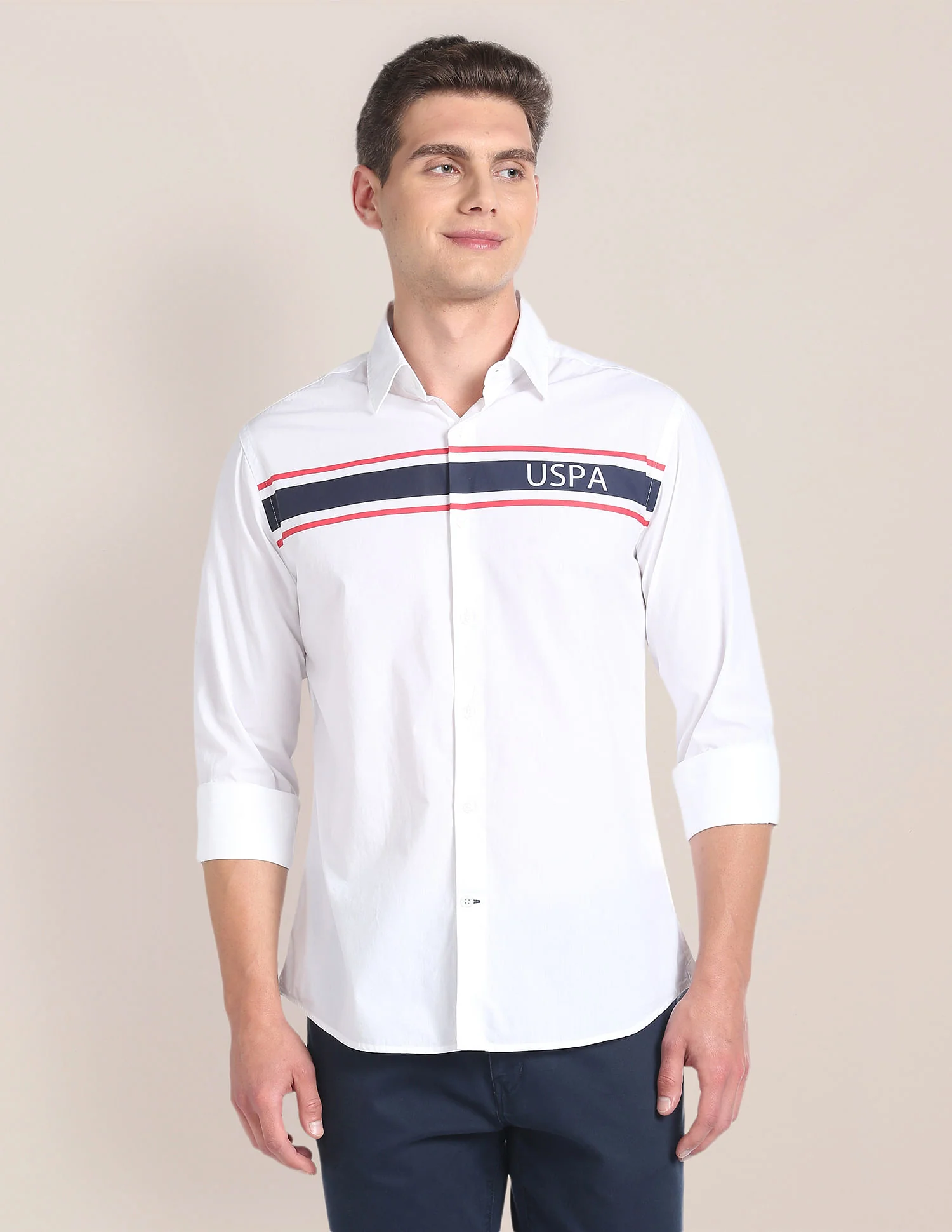 Horizontal Stripe Cotton Shirt - Image 6