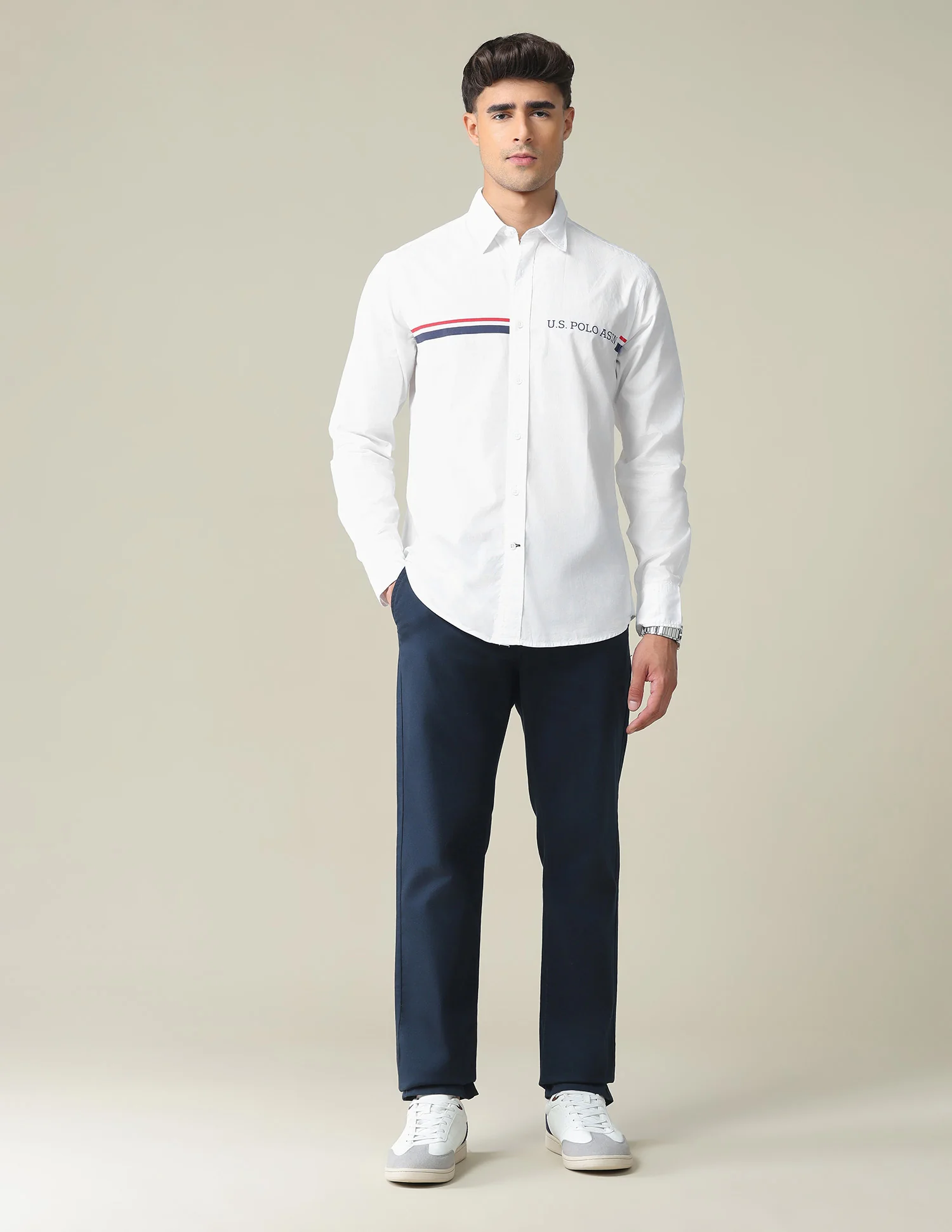 Horizontal Stripe Cotton Shirt - Image 3