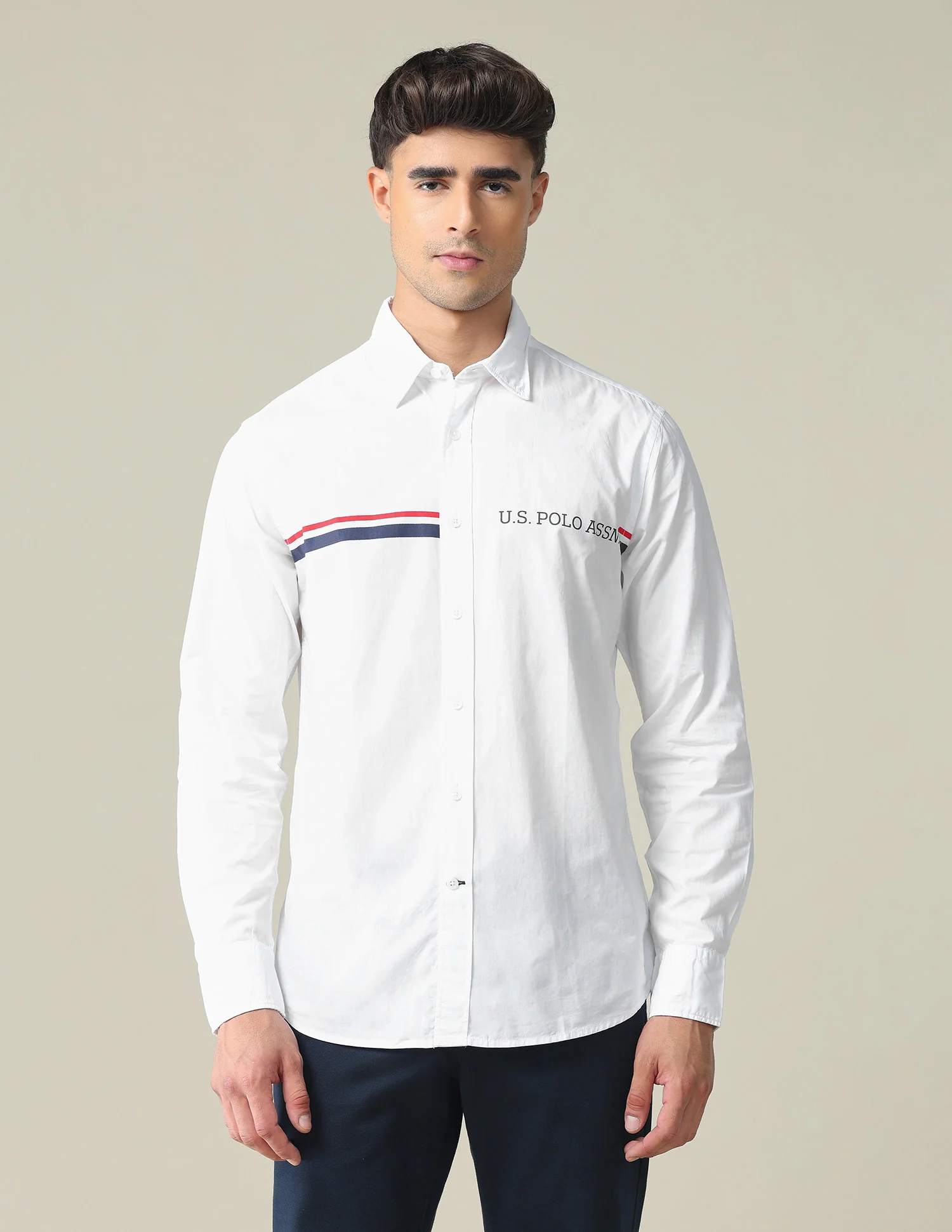 Horizontal Stripe Cotton Shirt - Image 6