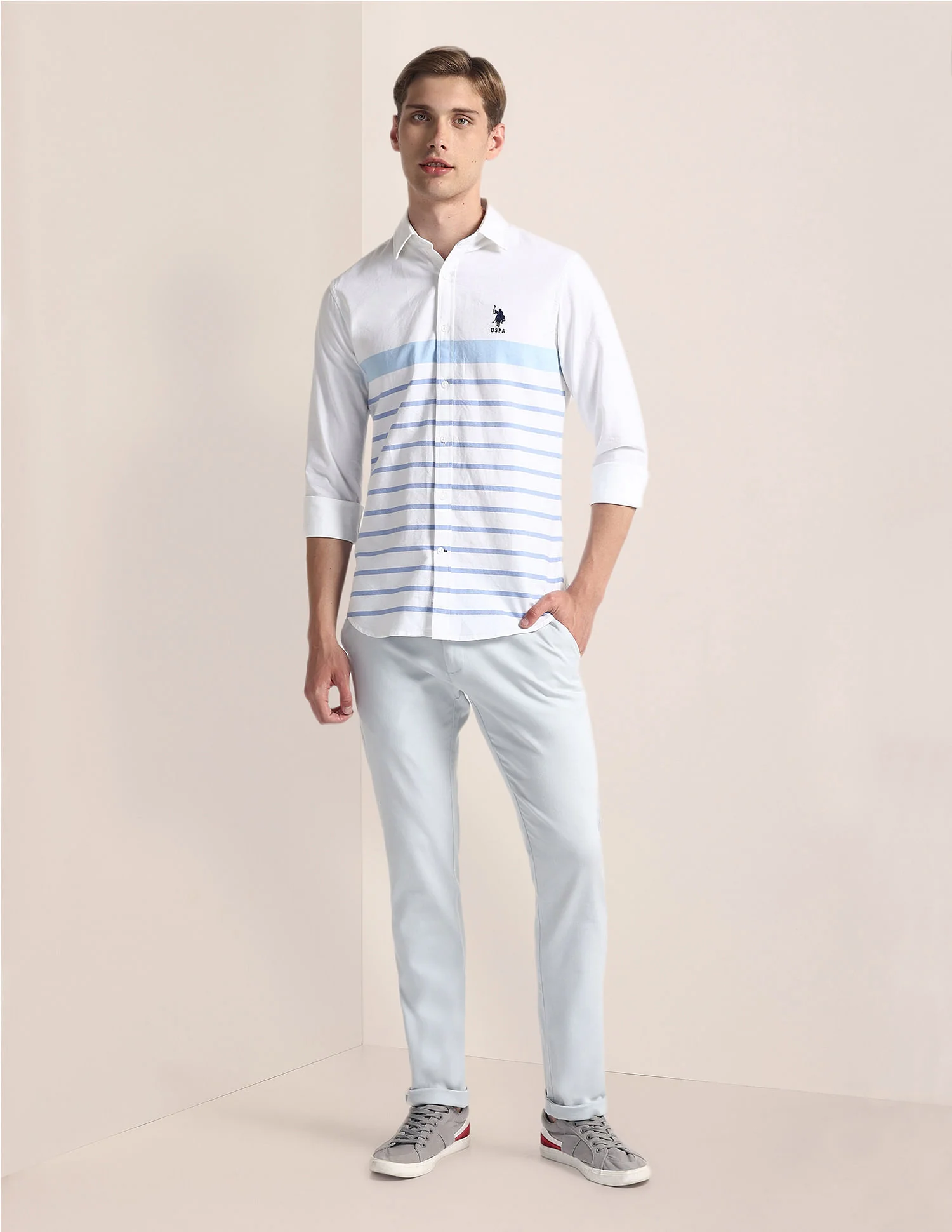 Horizontal Stripe Dobby Shirt - Image 3