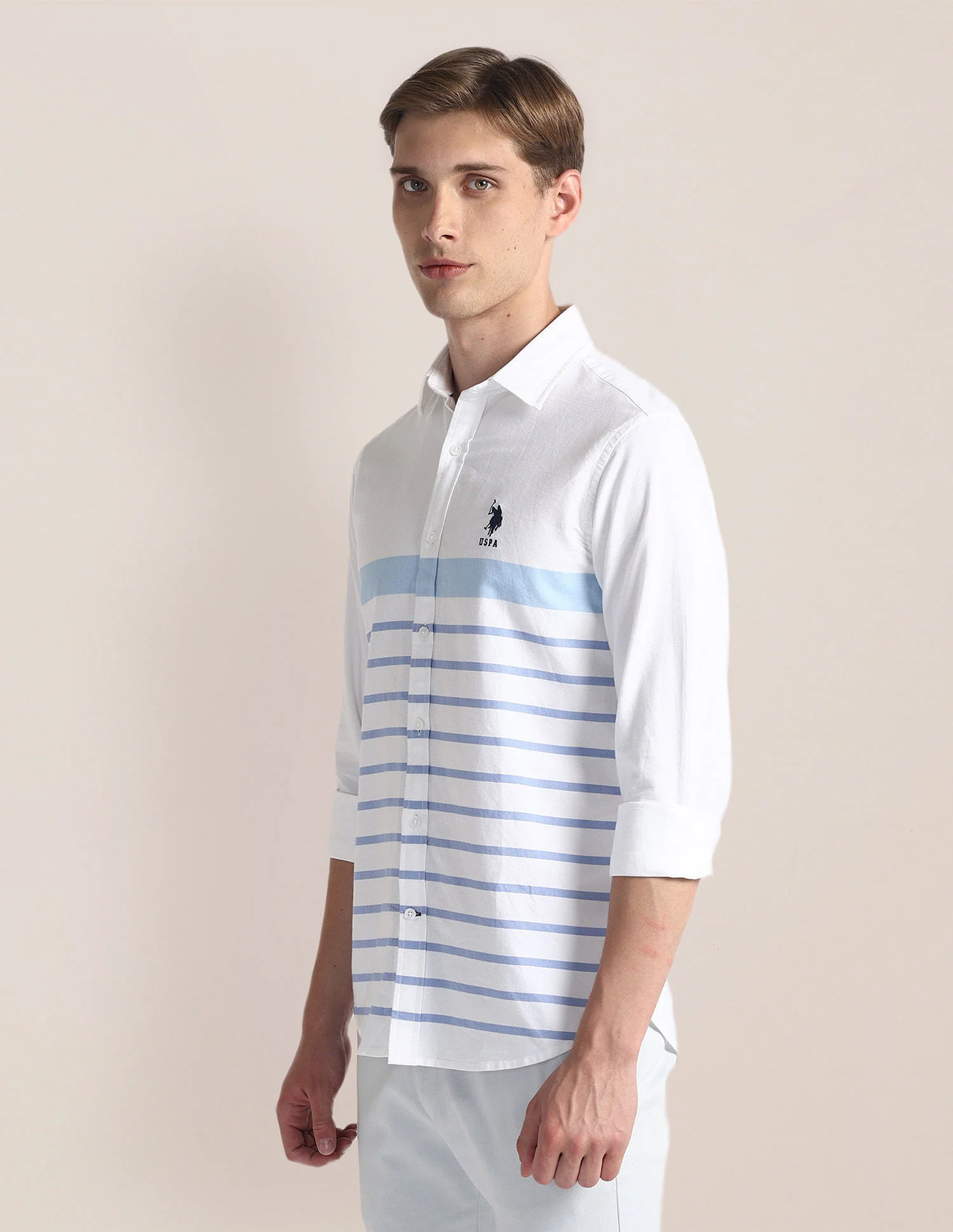Horizontal Stripe Dobby Shirt - Image 4