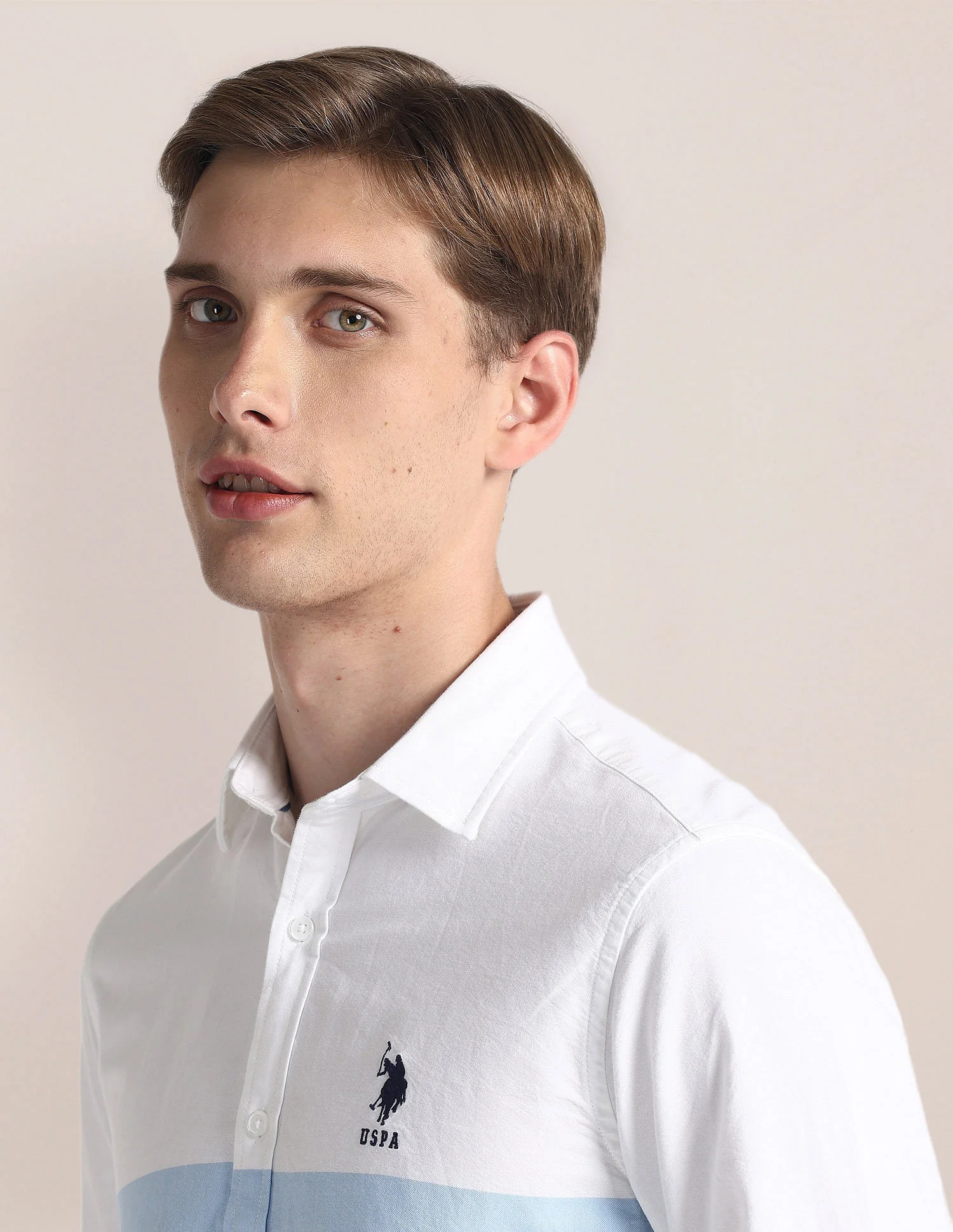 Horizontal Stripe Dobby Shirt - Image 7