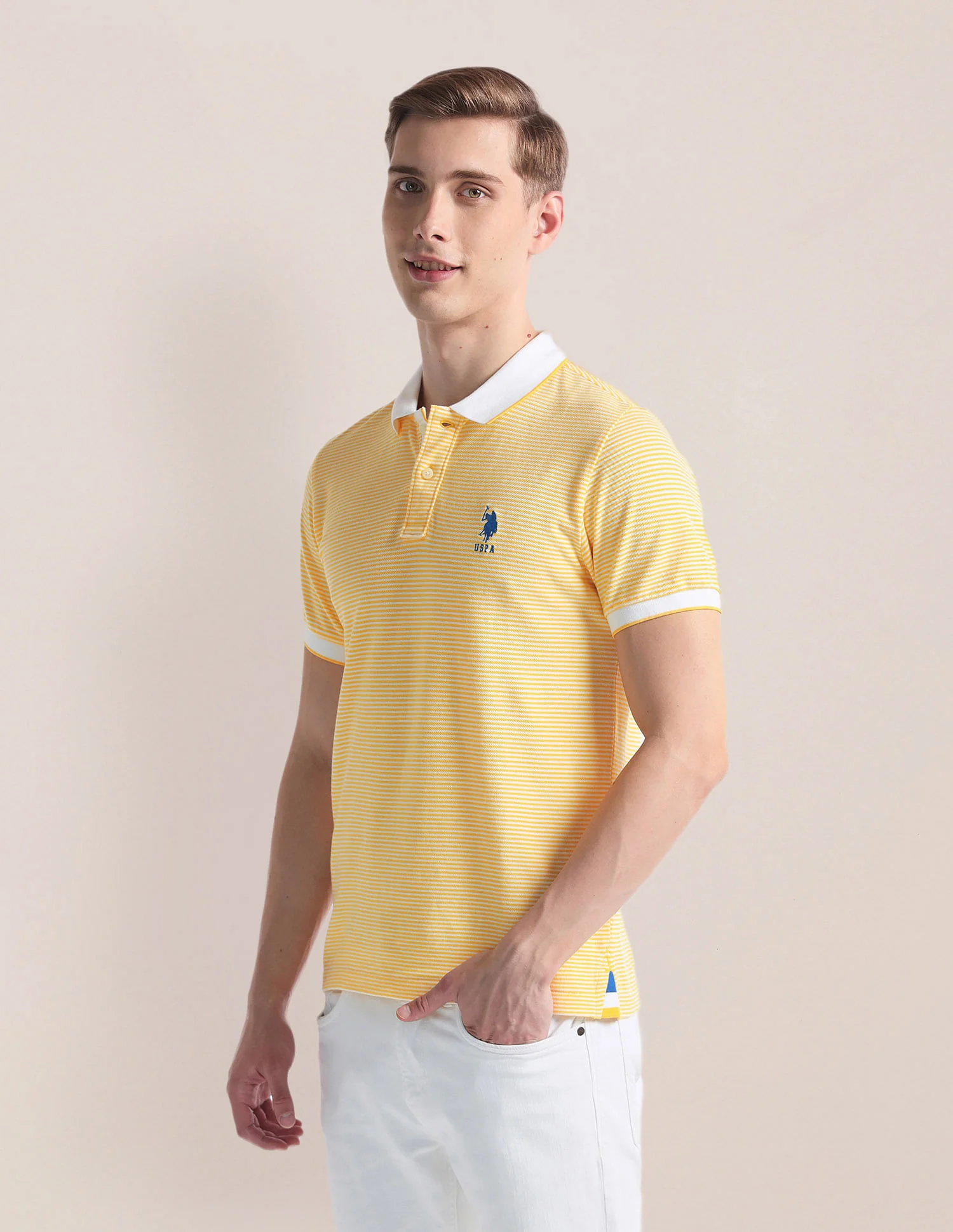 Horizontal Stripe Logo Polo Shirt - Image 4