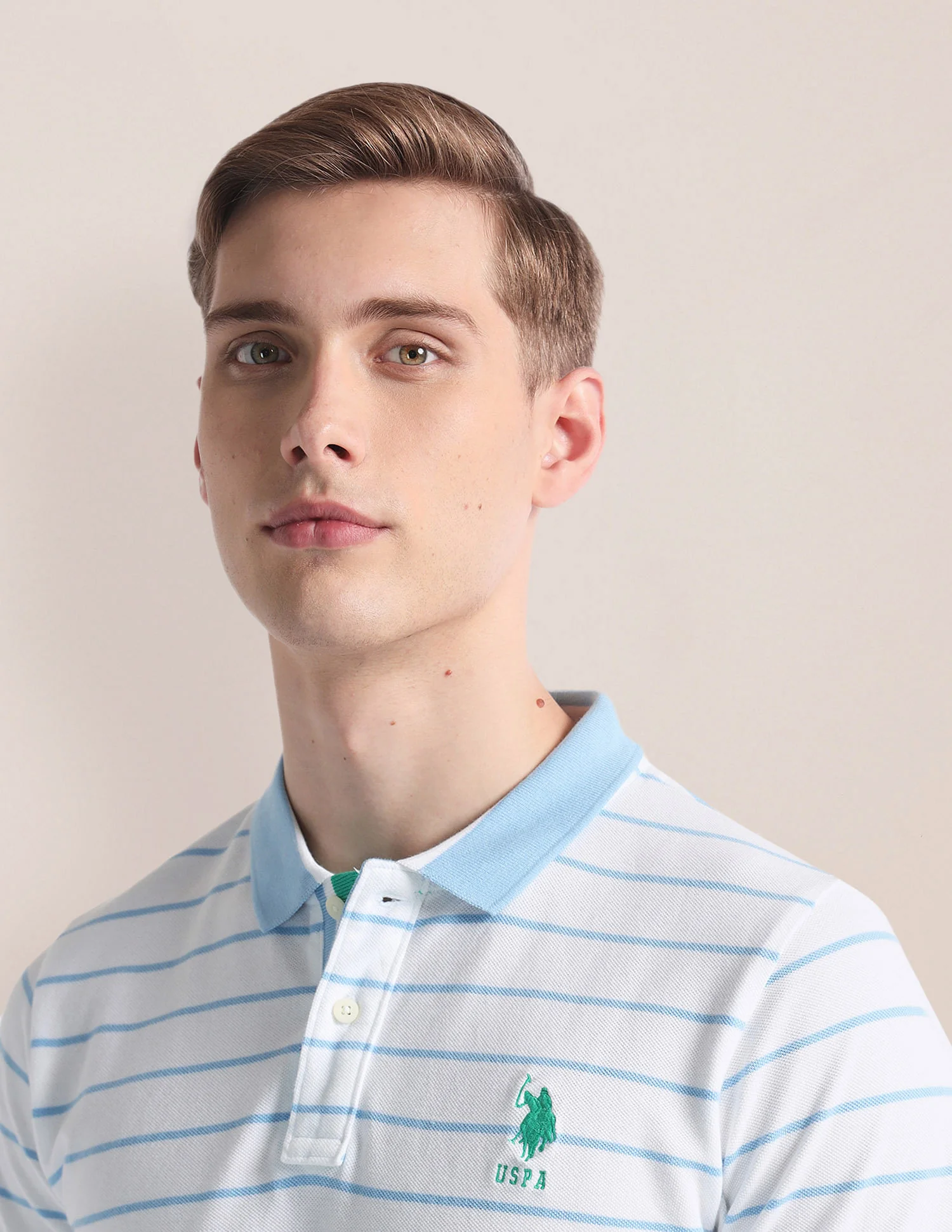 Horizontal Stripe Logo Polo Shirt - Image 7