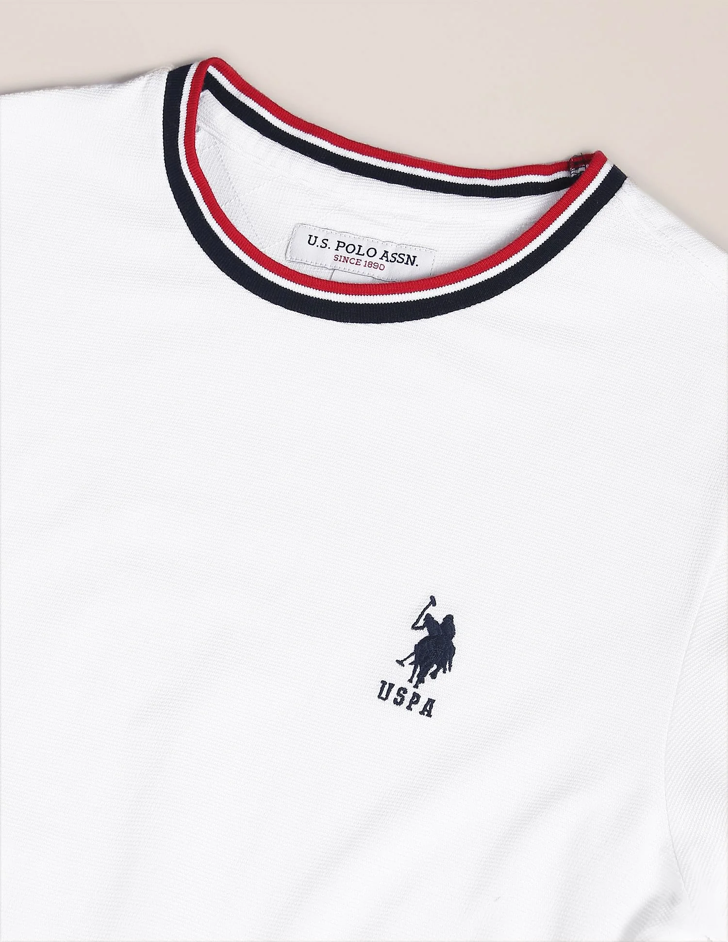 Horizontal Stripe Neck T-Shirt - Image 2