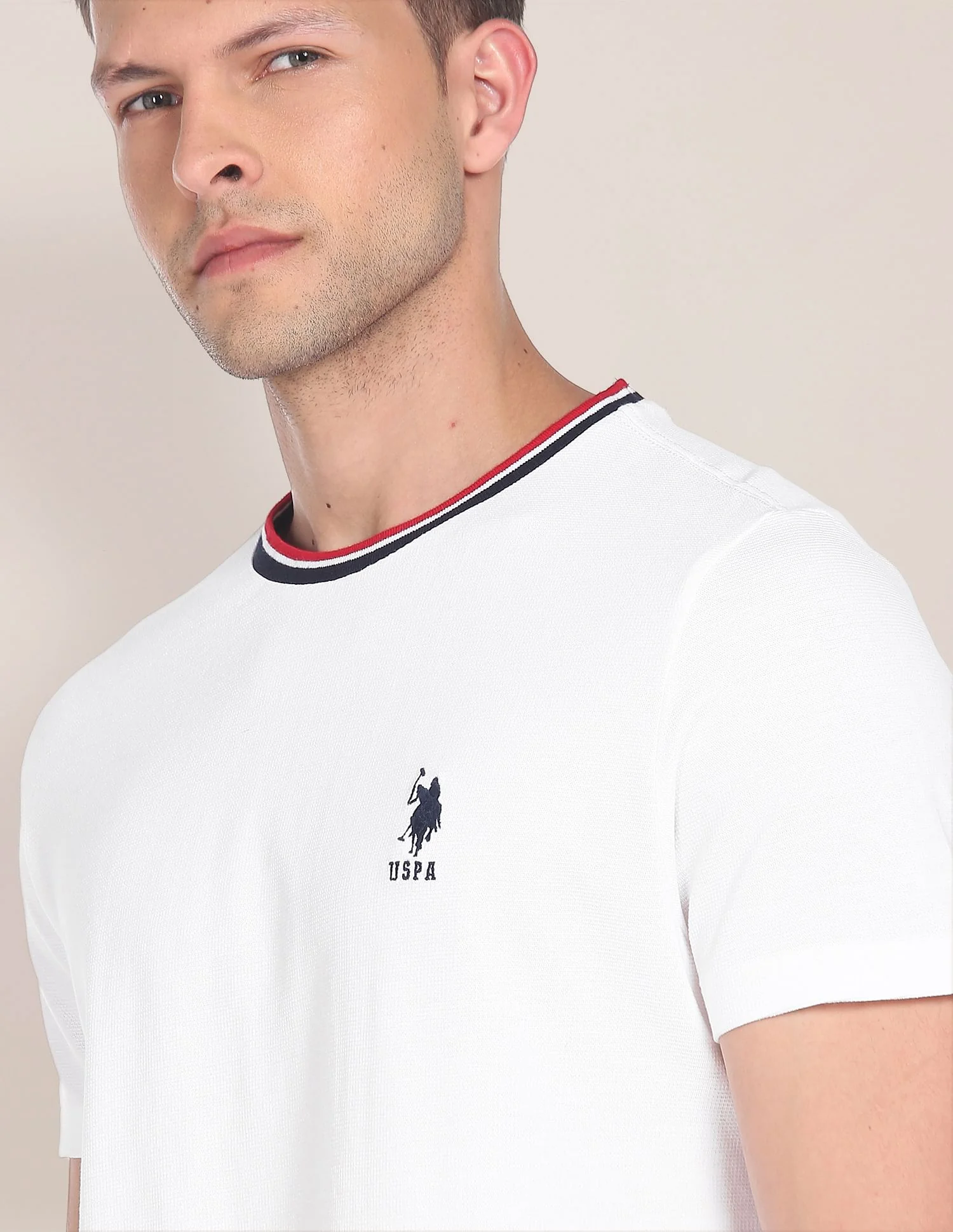 Horizontal Stripe Neck T-Shirt - Image 6