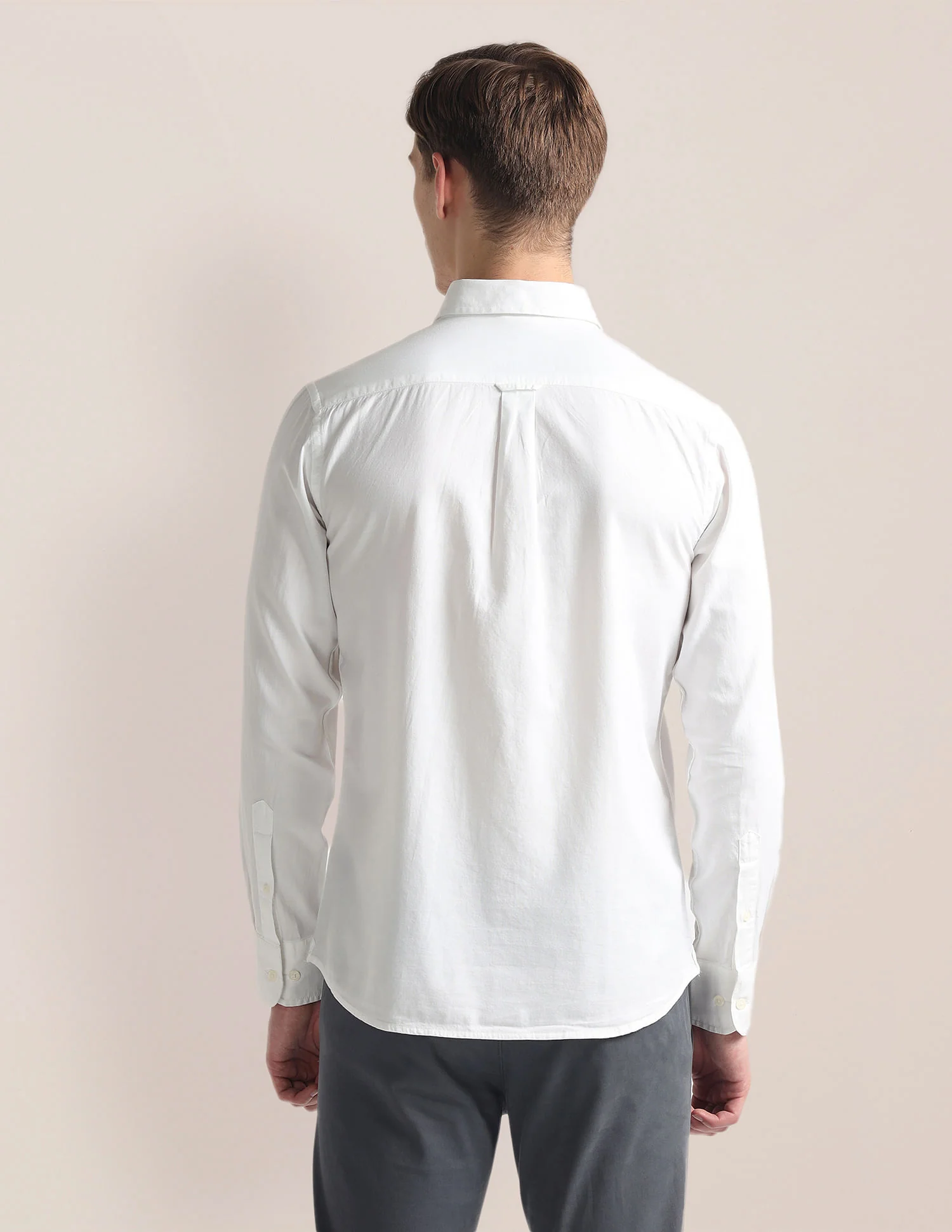 Horizontal Stripe Pinpoint Oxford Shirt - Image 5