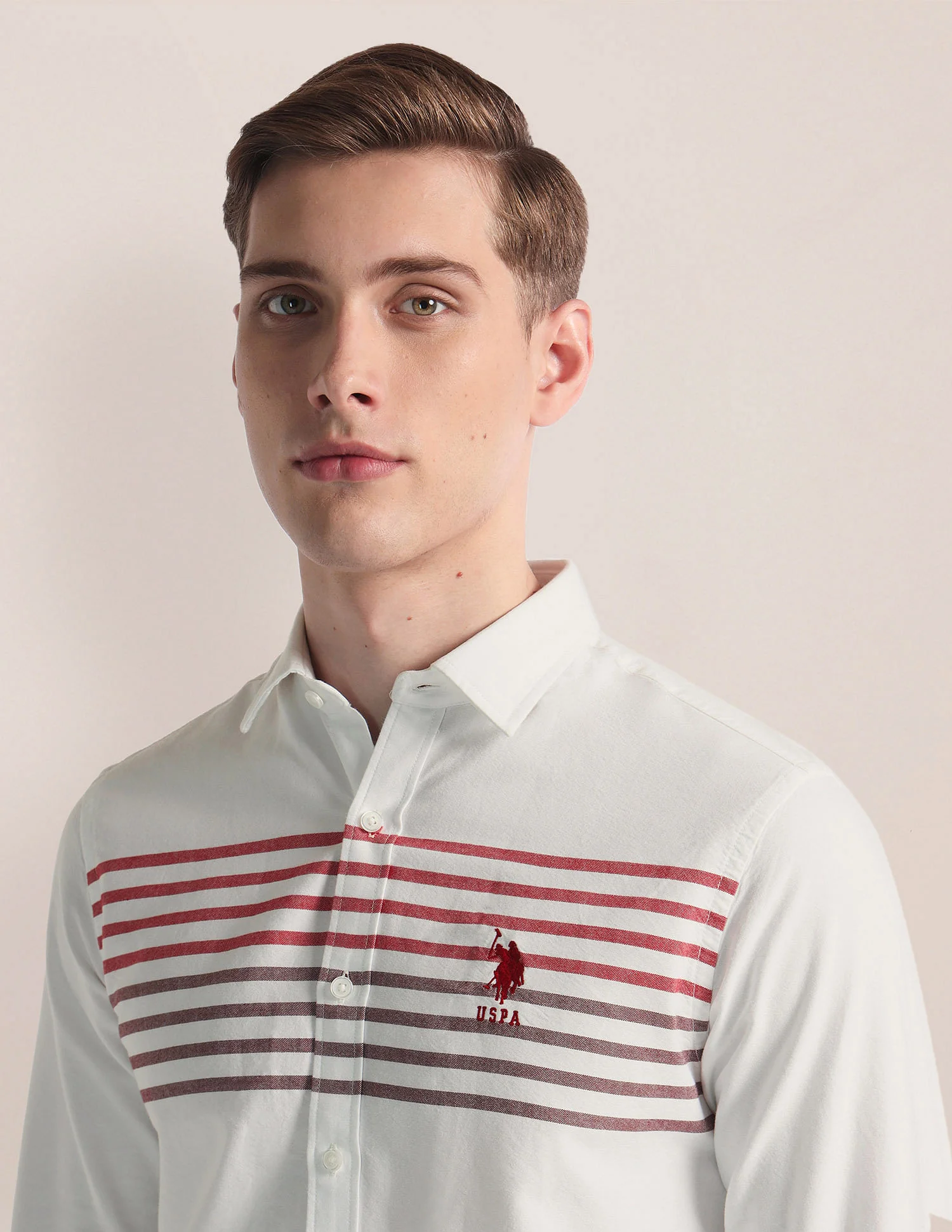 Horizontal Stripe Twill Shirt - Image 7