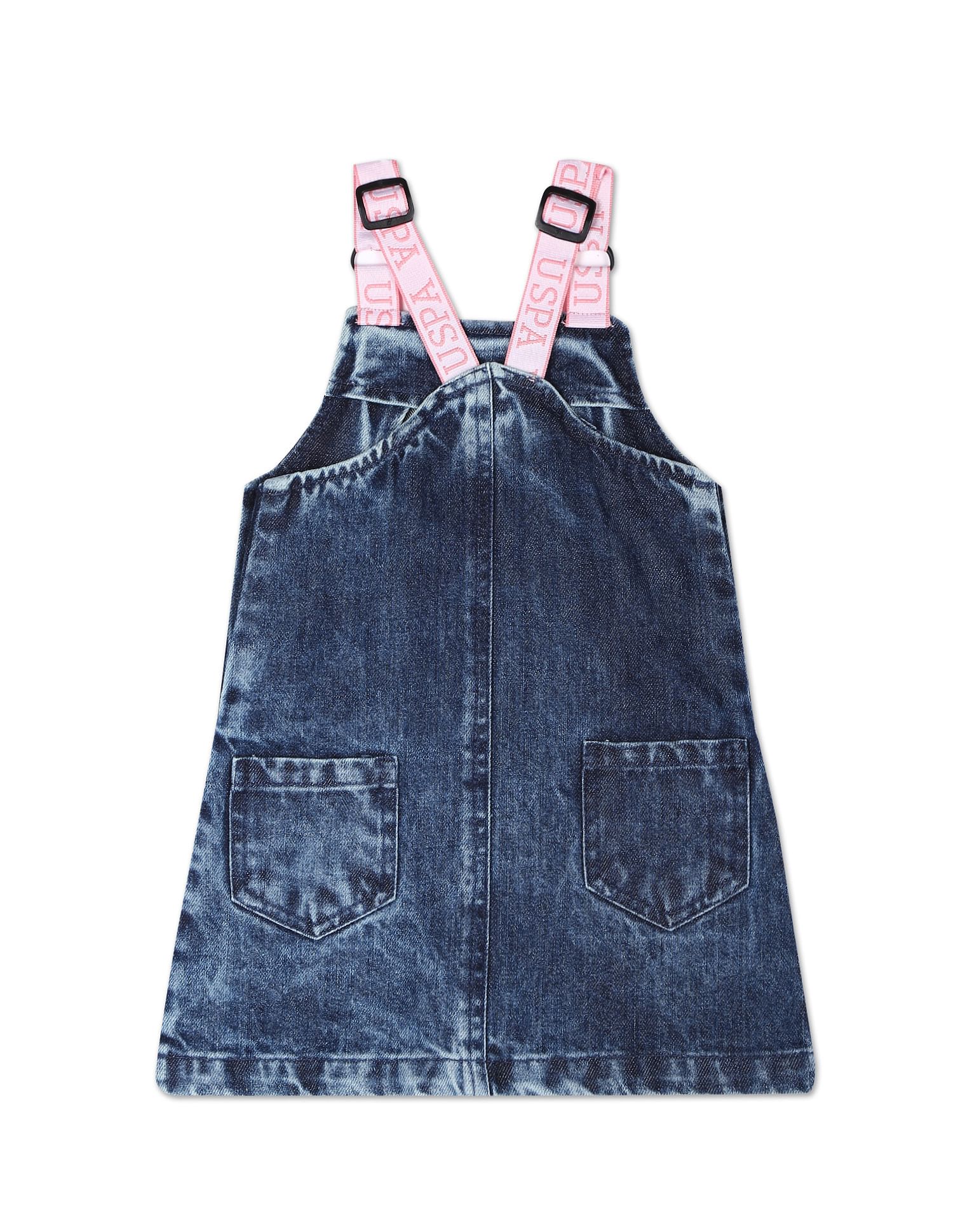 Indigo Classic Brand Stripe Dungaree Dress