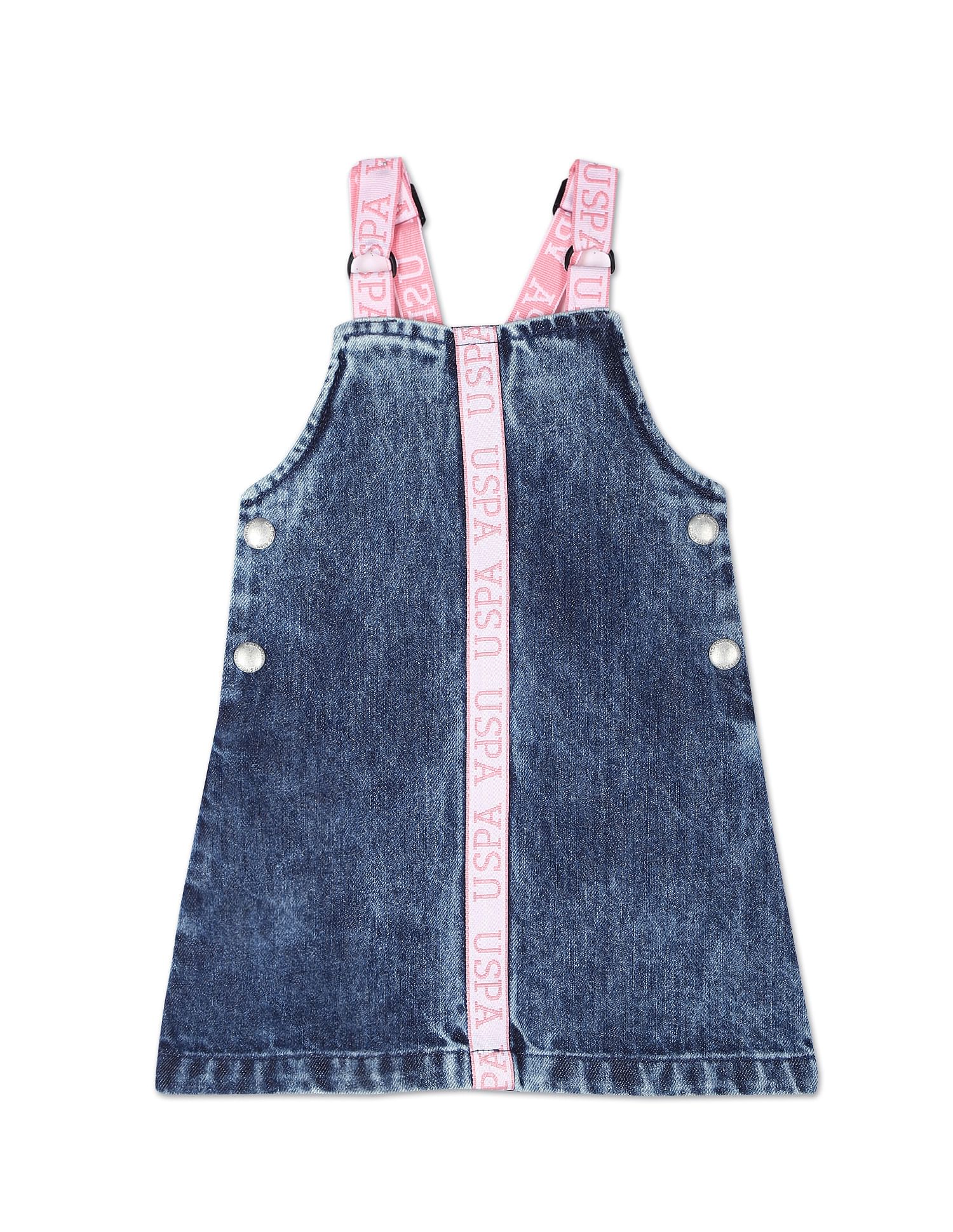 Indigo Classic Brand Stripe Dungaree Dress - Image 2