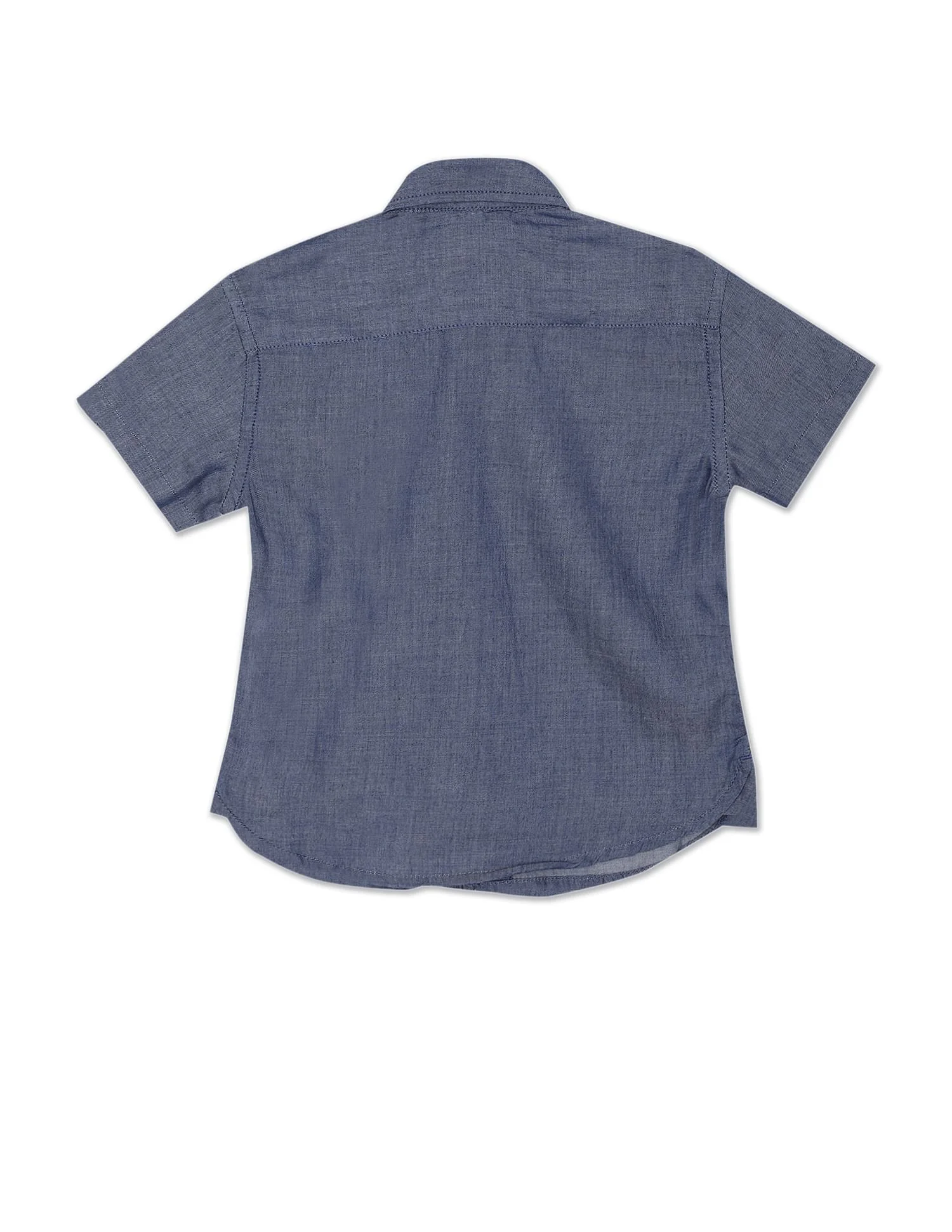 Indigo Spread Collar Cotton Dyed Shirt - Image 2