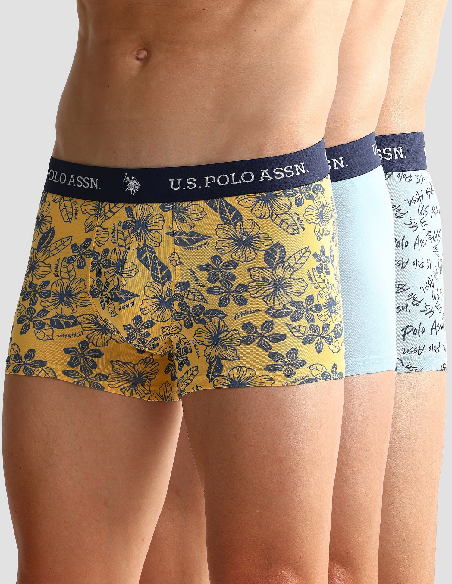 Elastic Waistband Ribbed OET08 Trunks - Pack Of 3 - Image 8