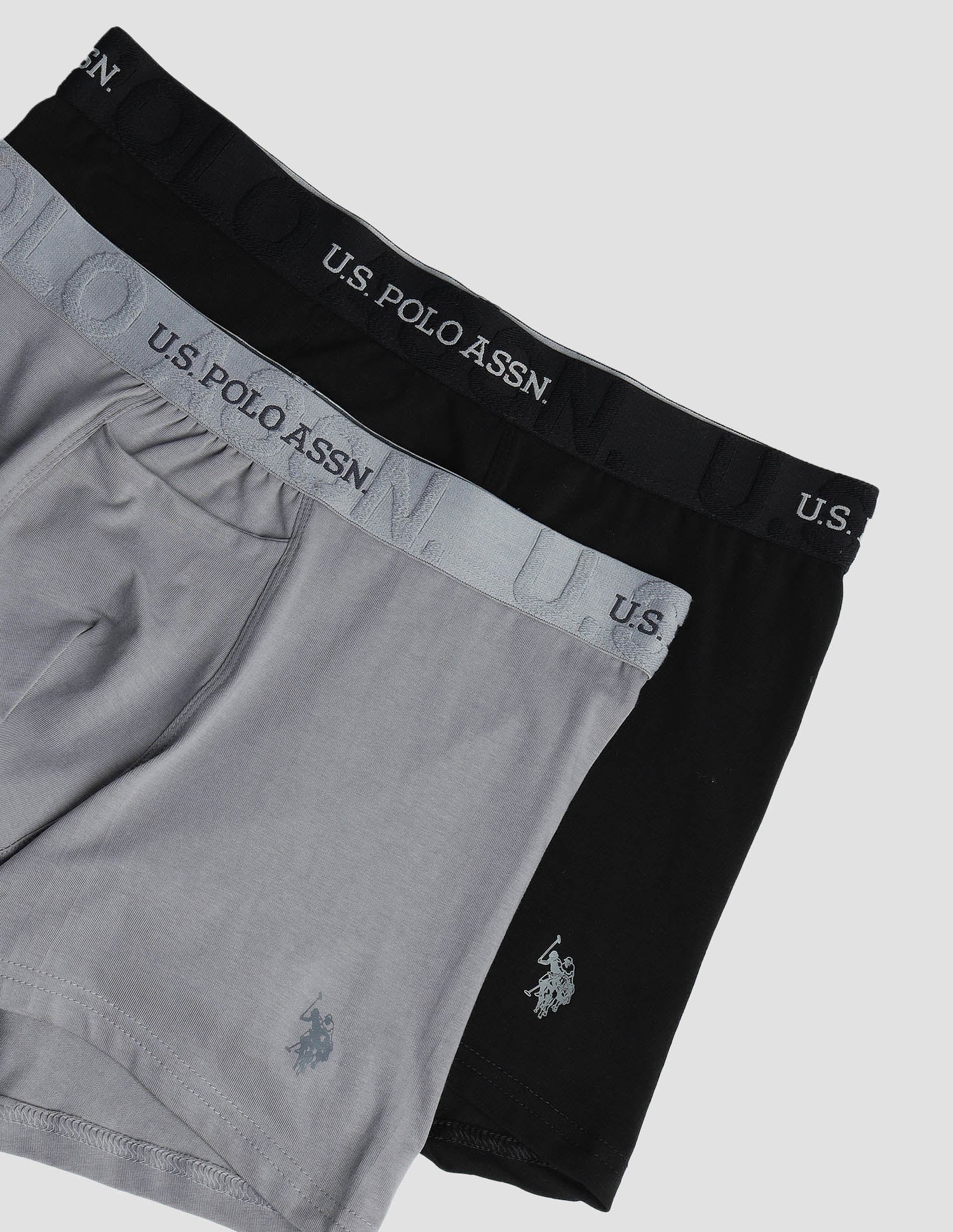 Elastic Waistband Ribbed Solid OET012 Trunks - Pack Of 2 - Image 2