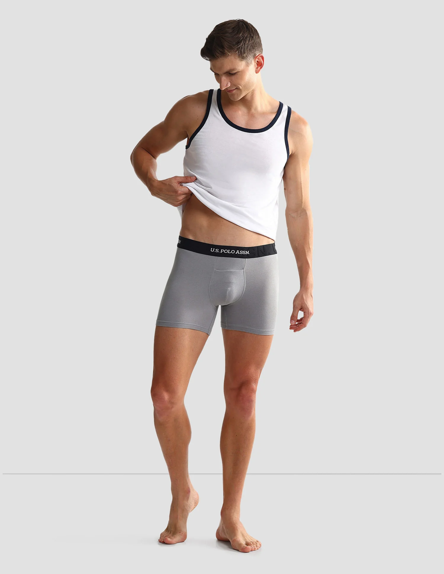 Elastic Waistband Ribbed Solid OET012 Trunks - Pack Of 2 - Image 3