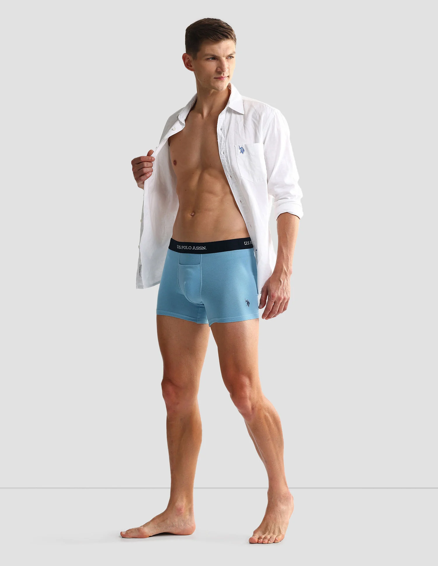 Elastic Waistband Ribbed Solid OET012 Trunks - Pack Of 2 - Image 4