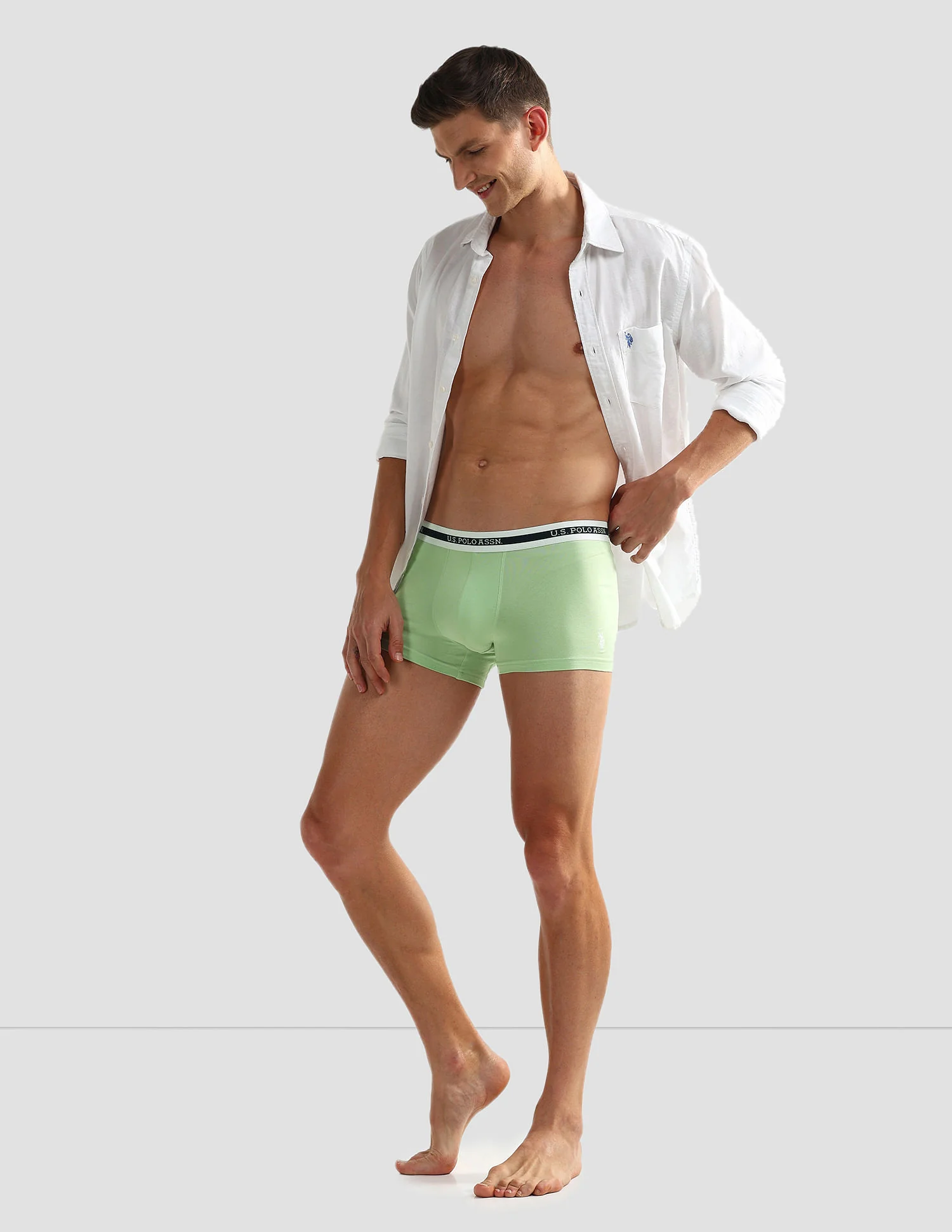 Elastic Waistband Ribbed Solid OET09 Trunks - Pack Of 2 - Image 3