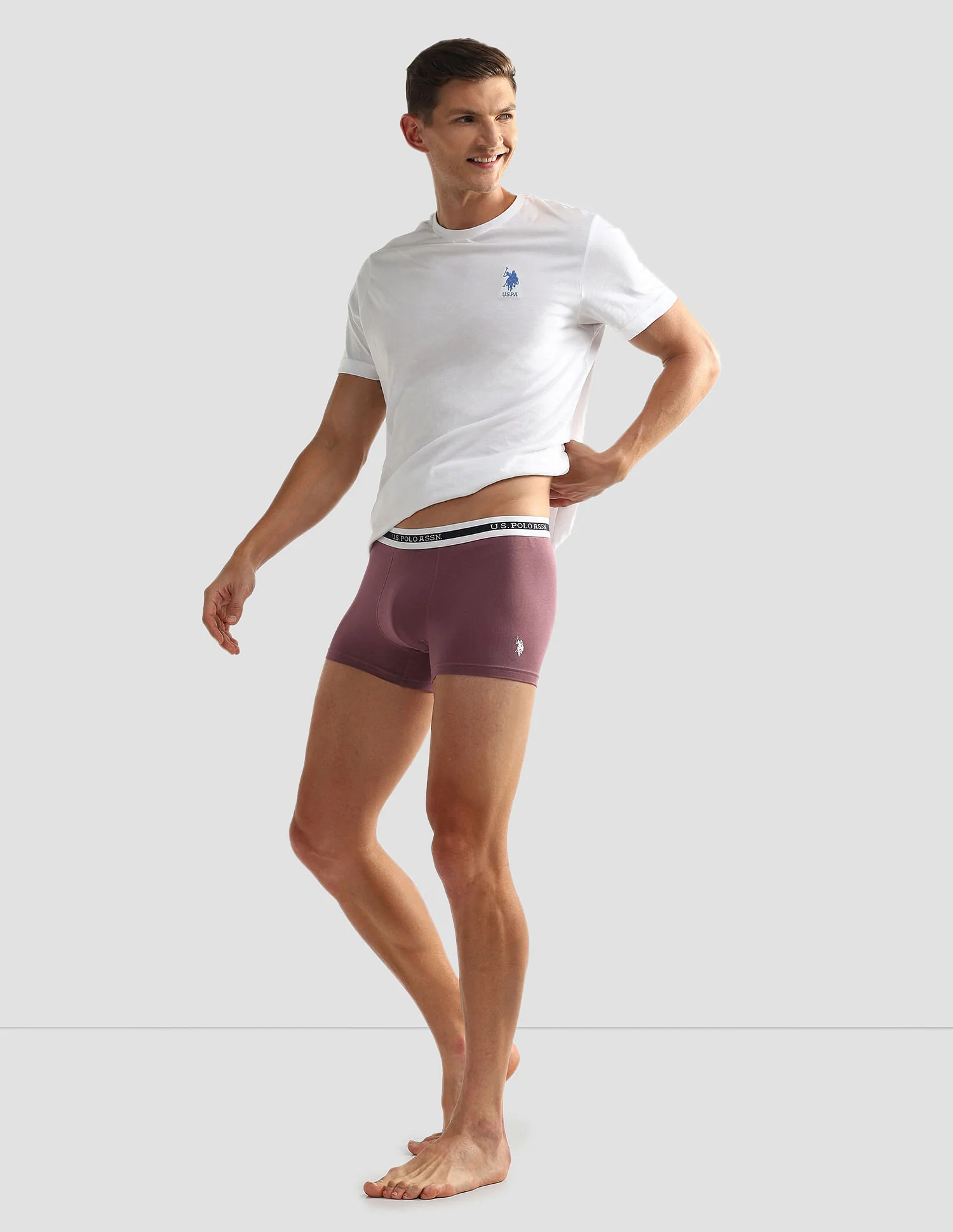 Elastic Waistband Ribbed Solid OET09 Trunks - Pack Of 2 - Image 3