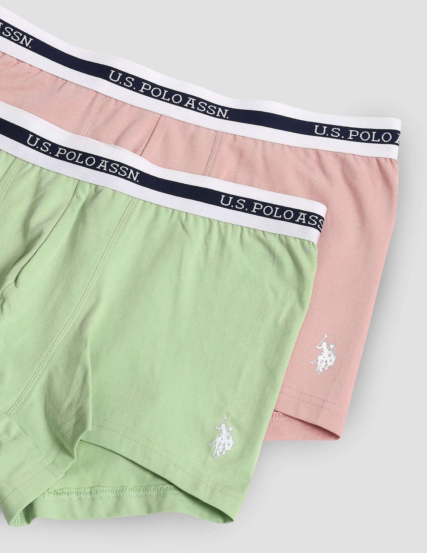 Elastic Waistband Ribbed Solid OET09 Trunks - Pack Of 2 - Image 2