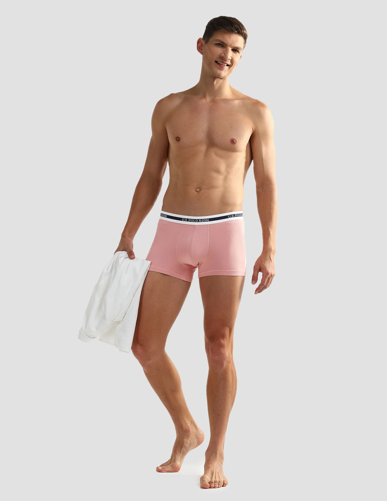 Elastic Waistband Ribbed Solid OET09 Trunks - Pack Of 2 - Image 3