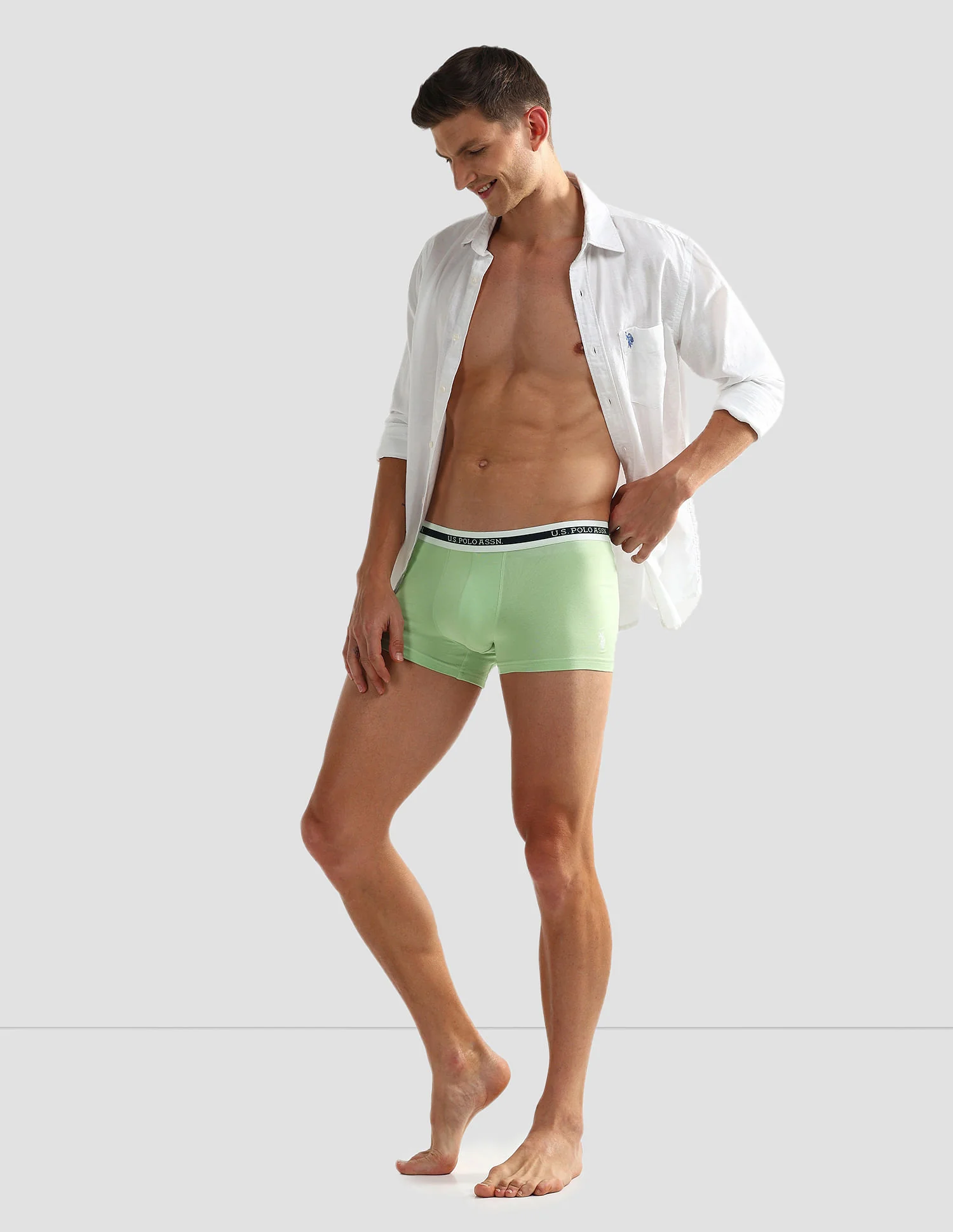 Elastic Waistband Ribbed Solid OET09 Trunks - Pack Of 2 - Image 4