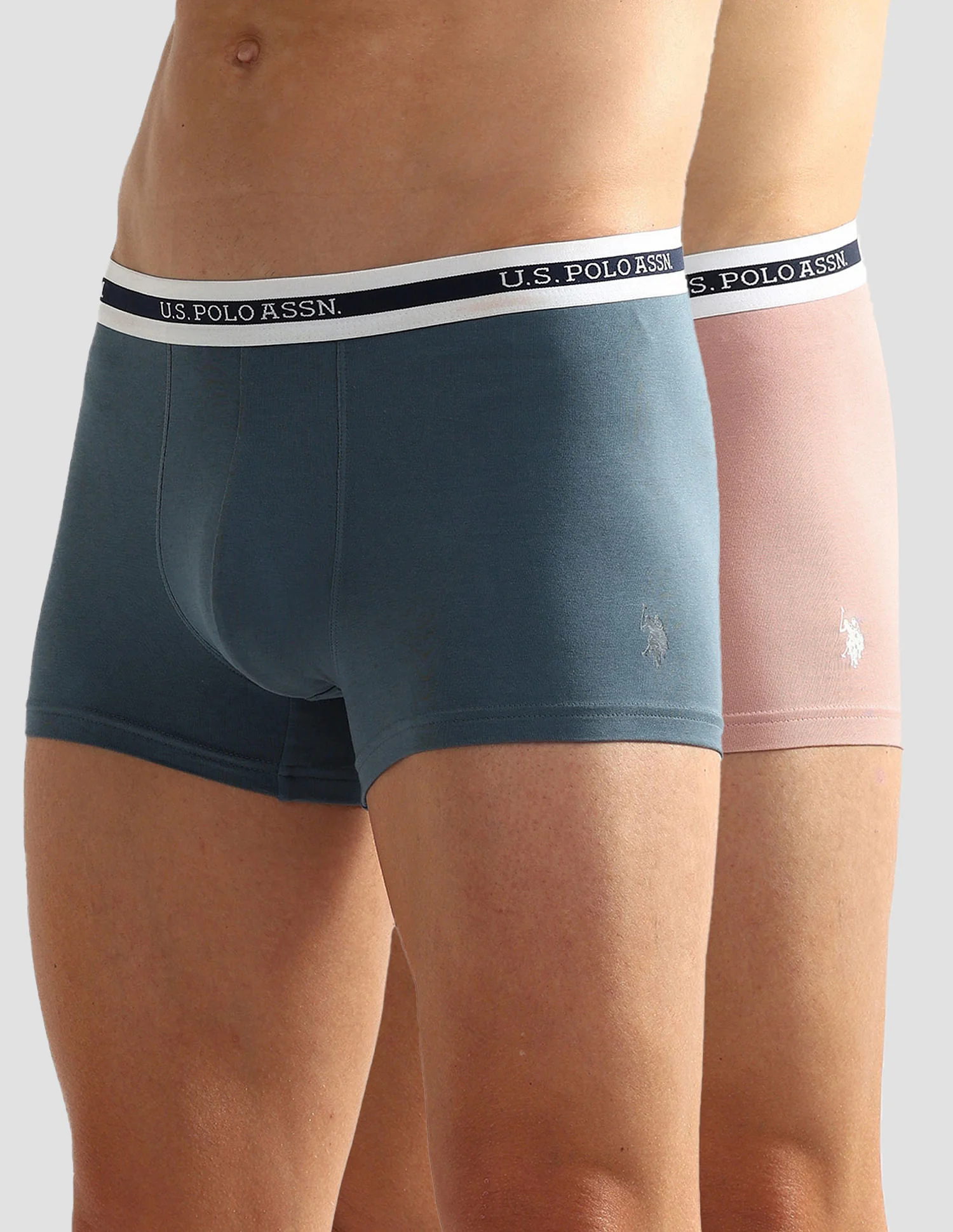 Elastic Waistband Ribbed Solid OET09 Trunks - Pack Of 2 - Image 7