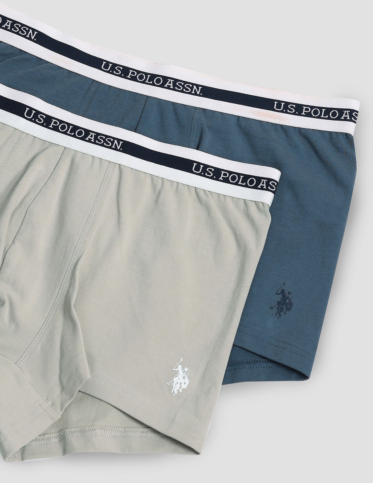 Elastic Waistband Ribbed Solid OET09 Trunks - Pack Of 2 - Image 2
