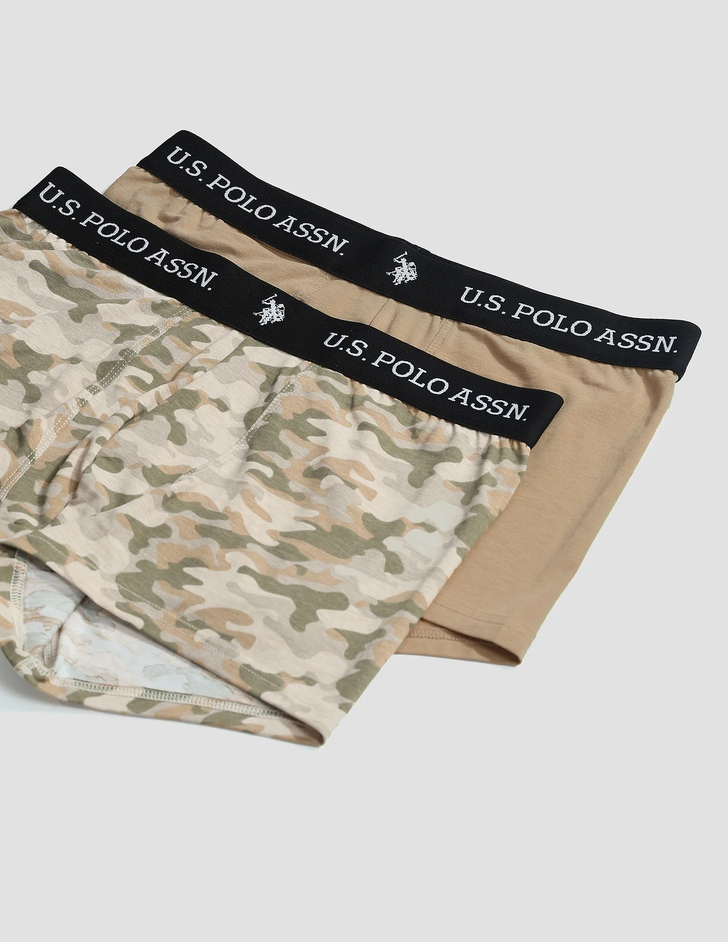 Elastic Waistband Ribbed Solid OET10 Trunks - Pack Of 2 - Image 2