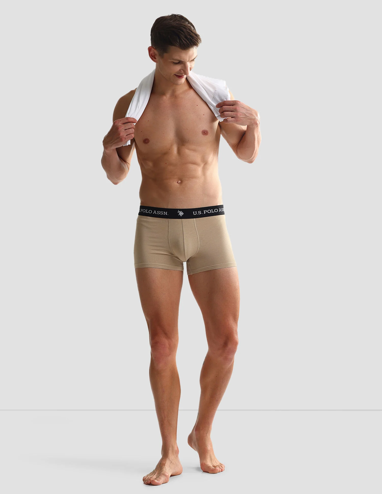 Elastic Waistband Ribbed Solid OET10 Trunks - Pack Of 2 - Image 3
