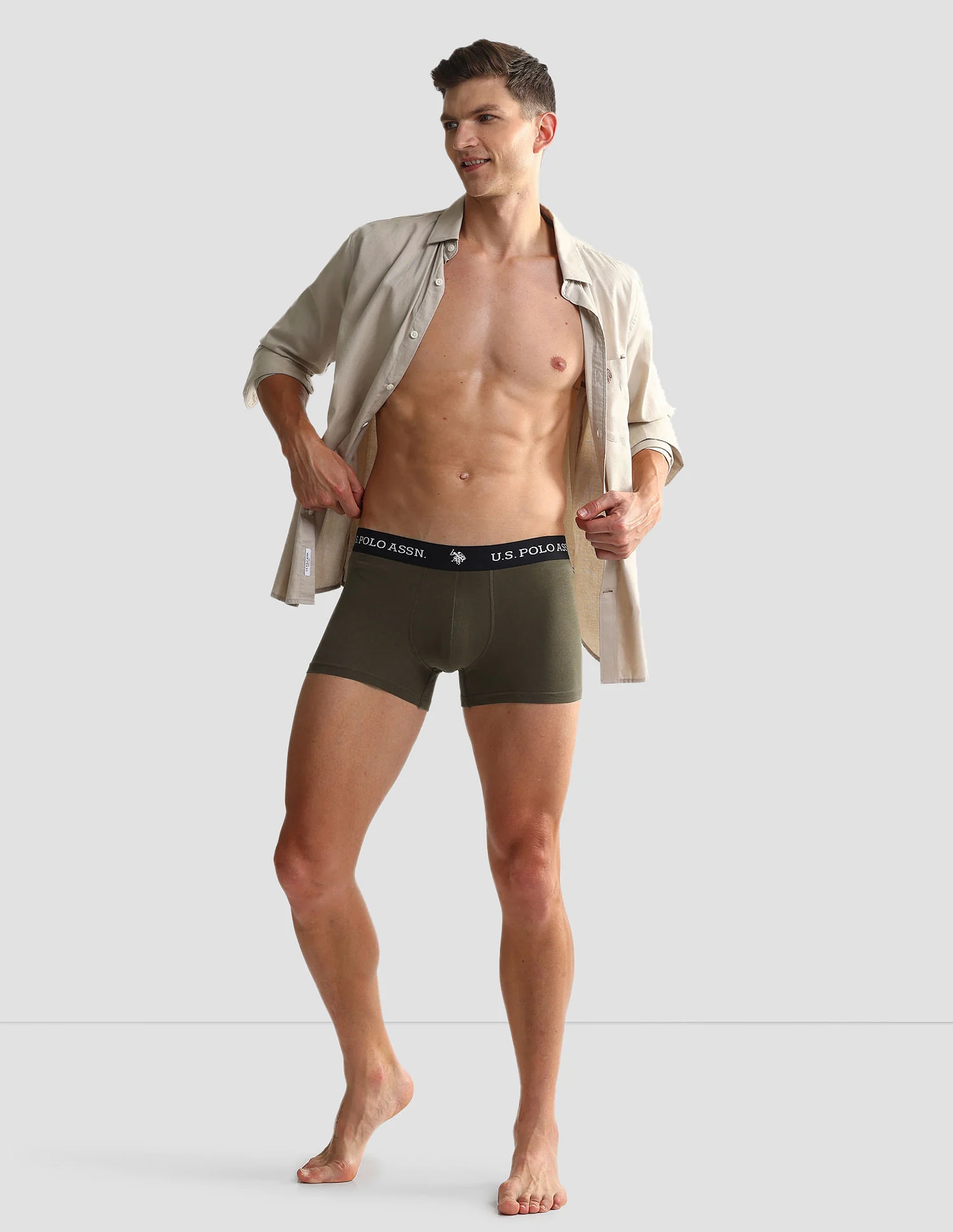 Elastic Waistband Ribbed Solid OET10 Trunks - Pack Of 2 - Image 3