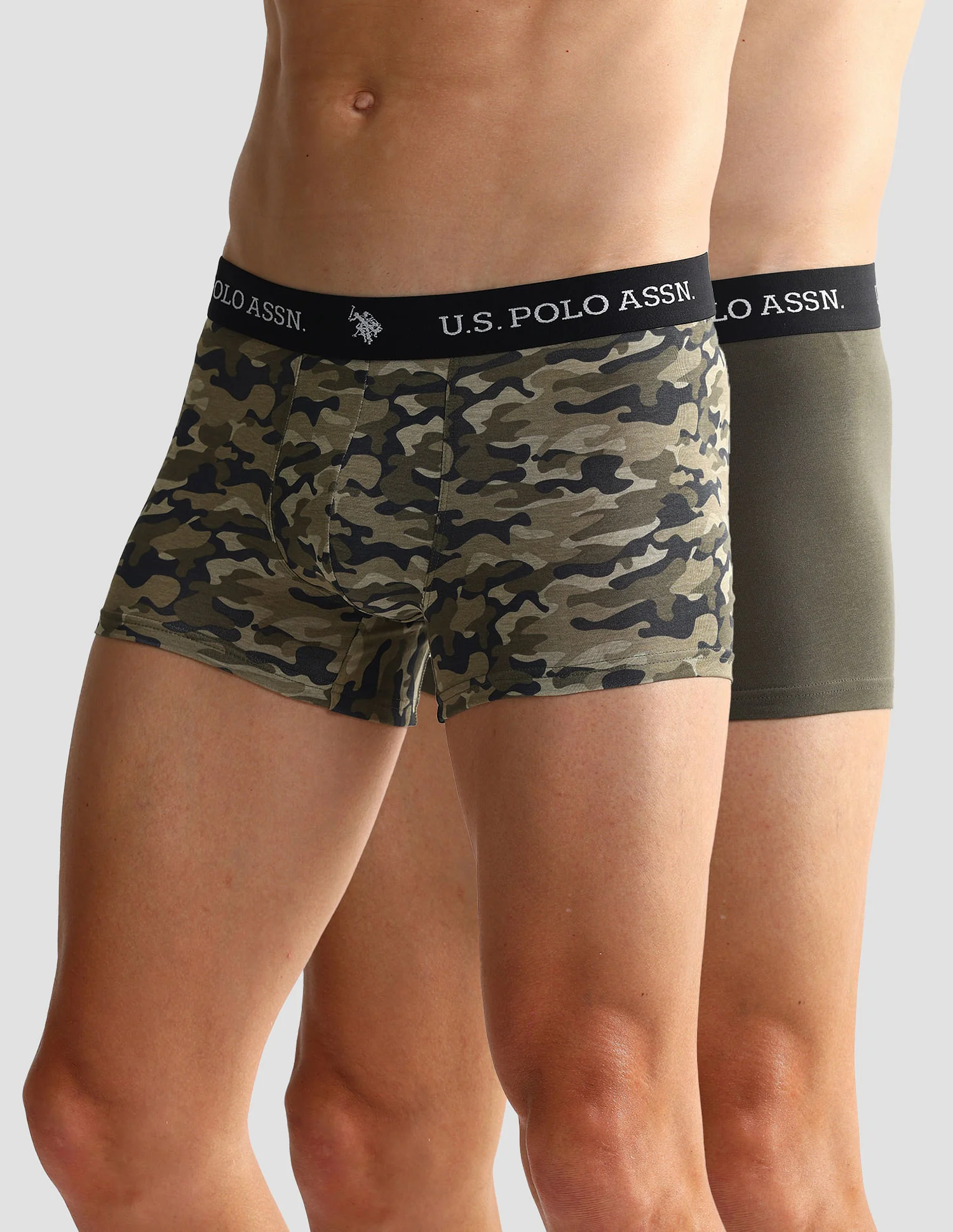 Elastic Waistband Ribbed Solid OET10 Trunks - Pack Of 2 - Image 7