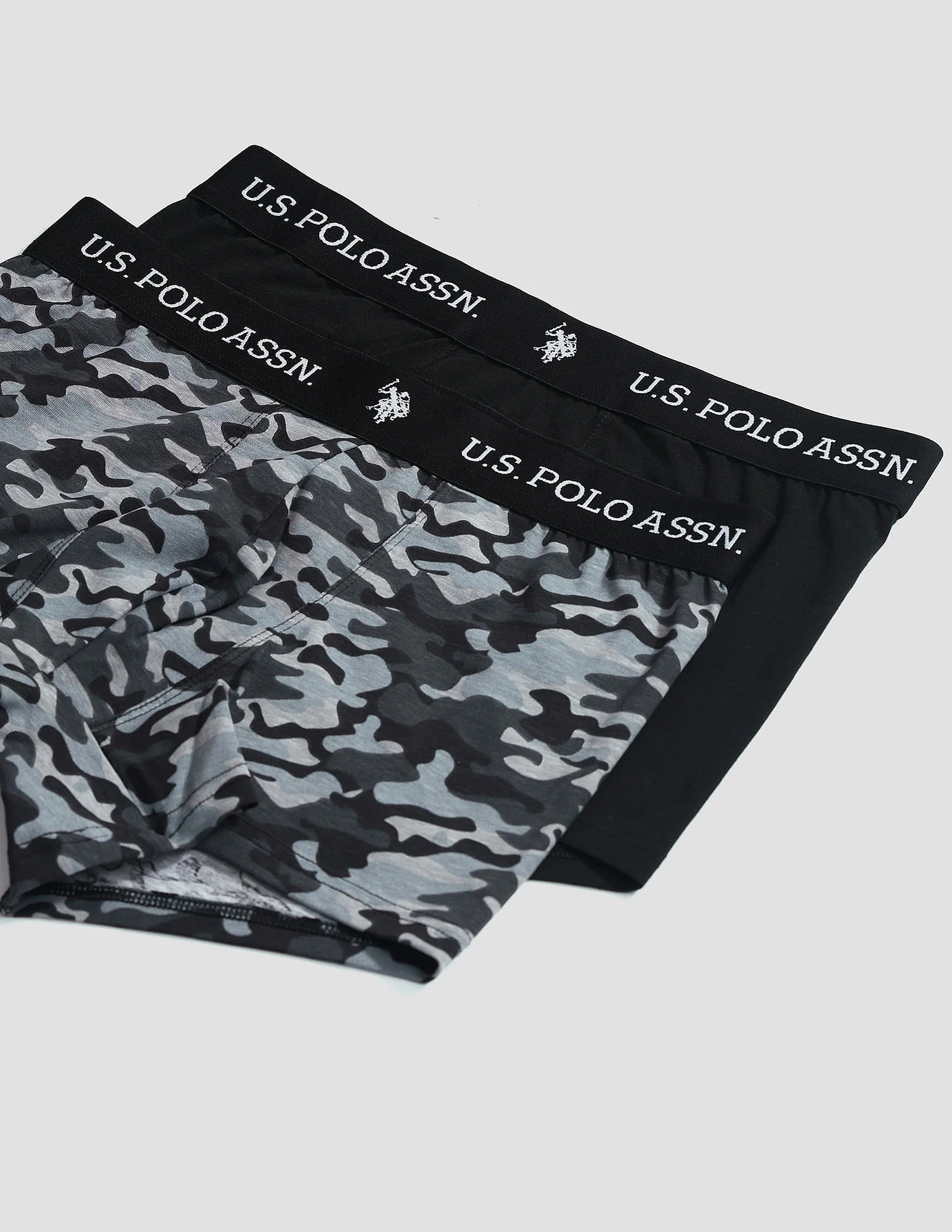 Elastic Waistband Ribbed Solid OET10 Trunks - Pack Of 2 - Image 2