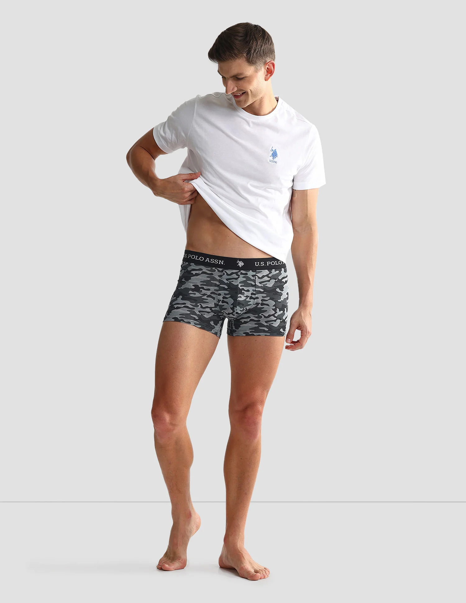 Elastic Waistband Ribbed Solid OET10 Trunks - Pack Of 2 - Image 3