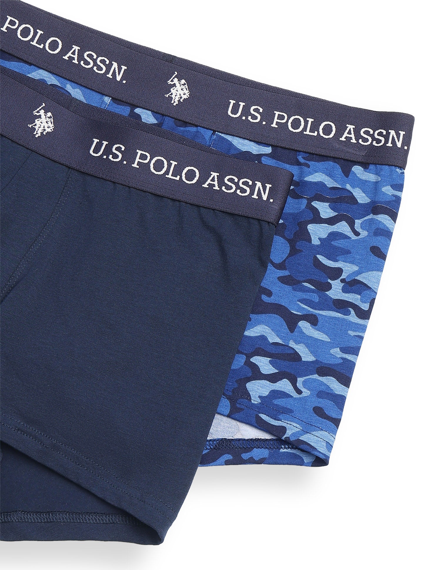 Elastic Waistband Ribbed Solid OET10 Trunks - Pack Of 2 - Image 2