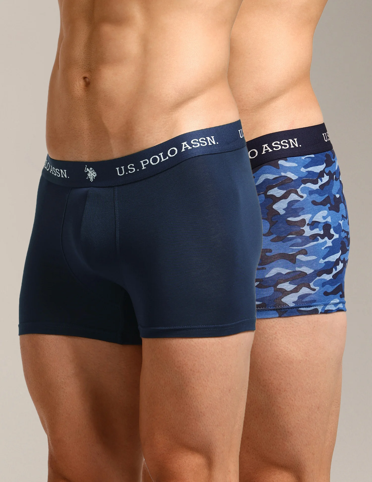 Elastic Waistband Ribbed Solid OET10 Trunks - Pack Of 2 - Image 8