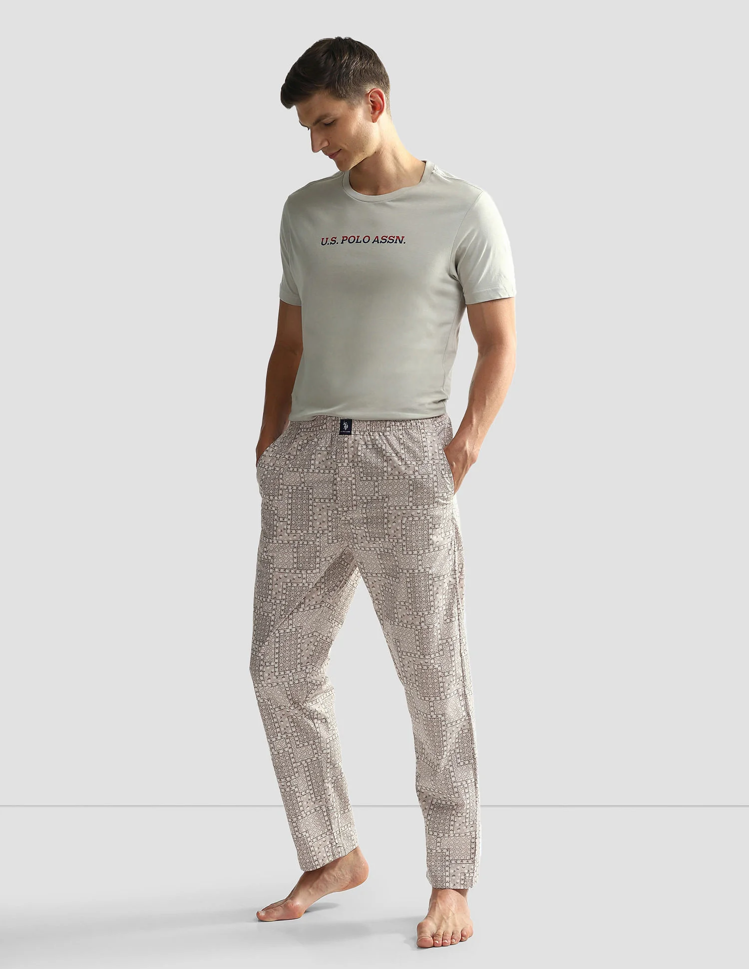 Mid Rise Printed OELP7 Lounge Track Pants - Pack Of 1 - Image 3