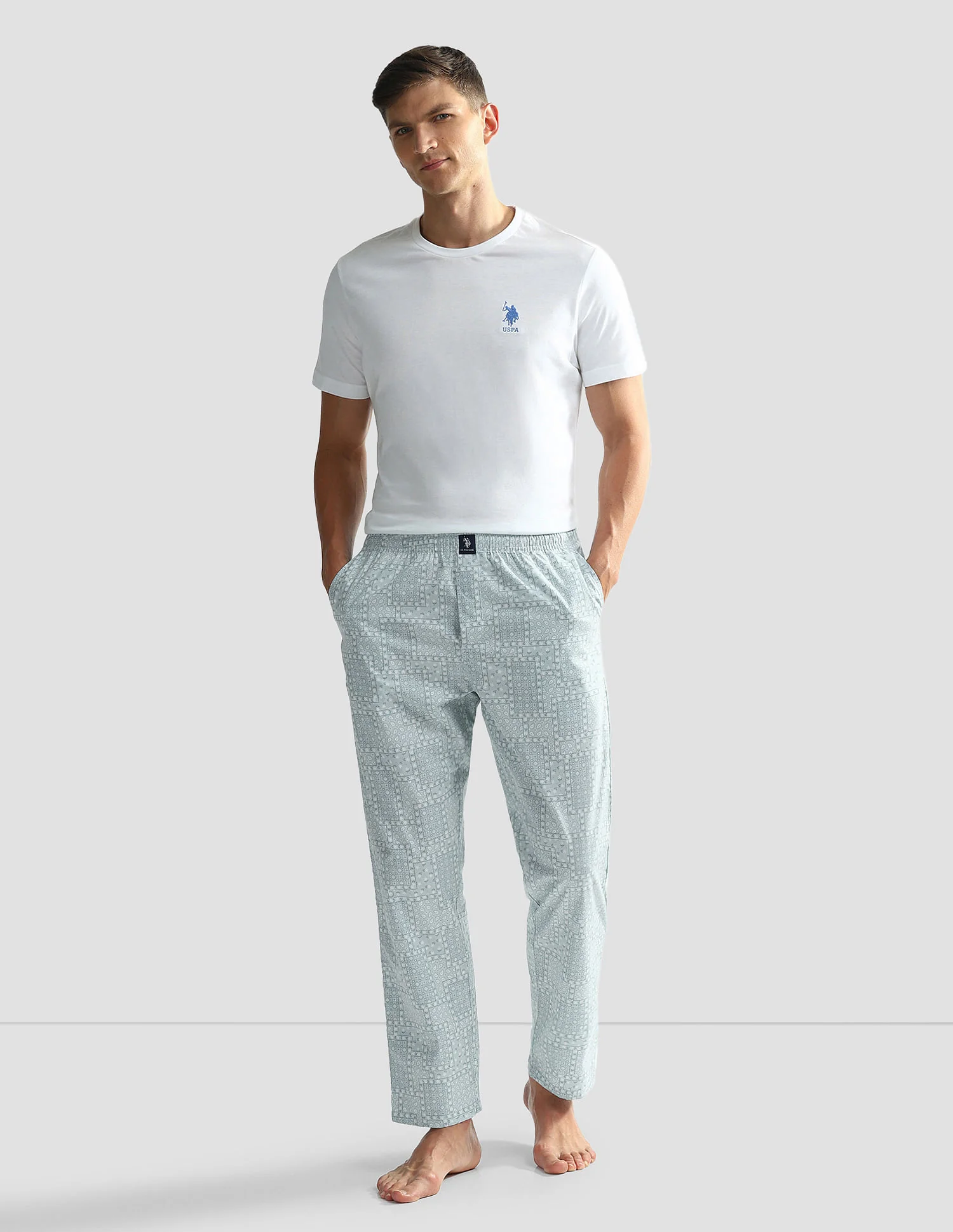 Mid Rise Printed OELP7 Lounge Track Pants - Pack Of 1 - Image 3