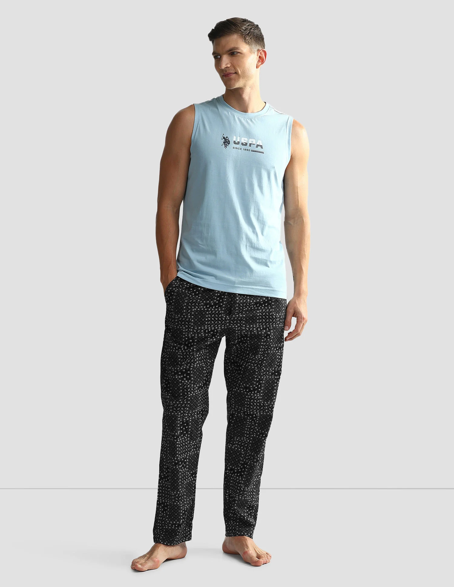 Mid Rise Printed OELP7 Lounge Track Pants - Pack Of 1 - Image 3