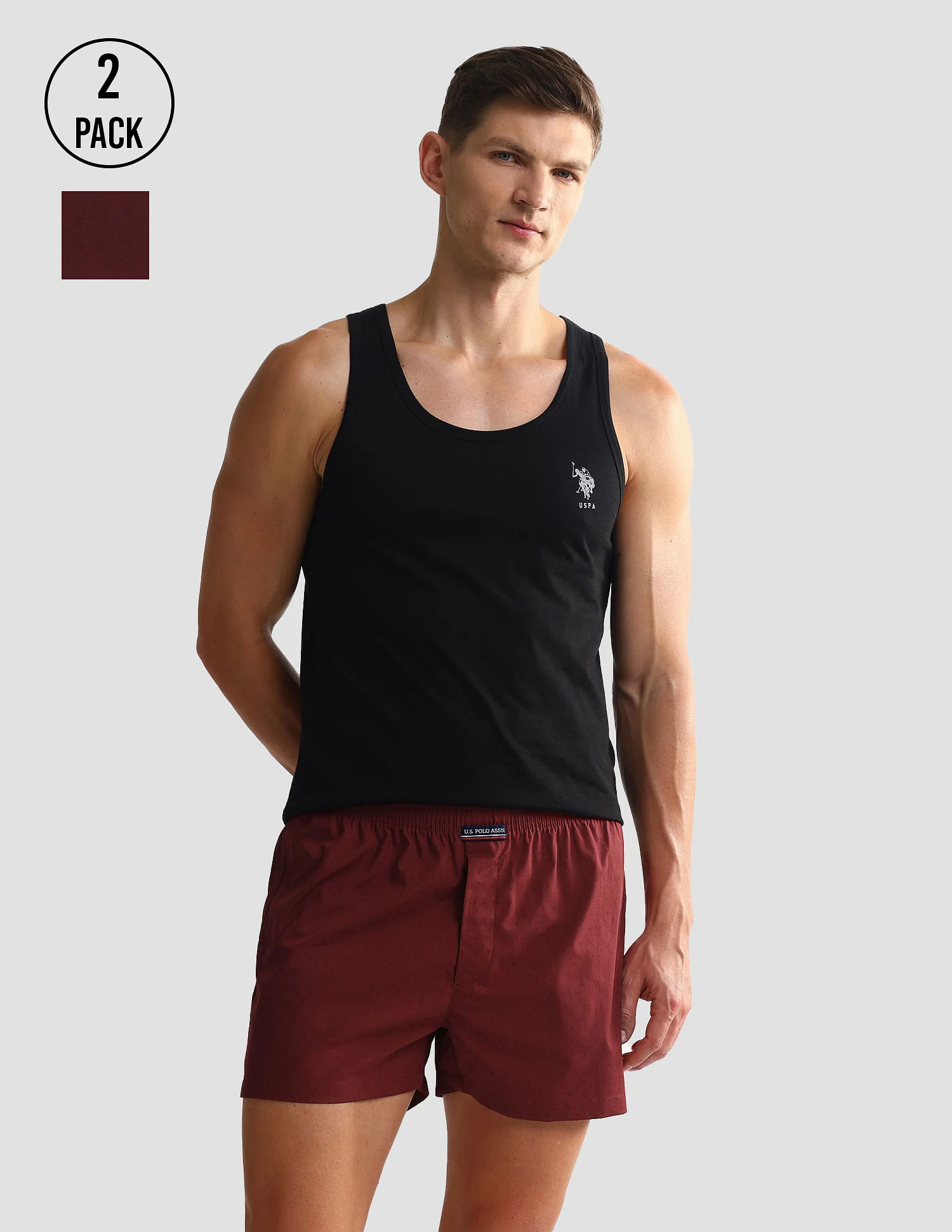 Mid Rise Solid OEX05 Shorts - Pack Of 2