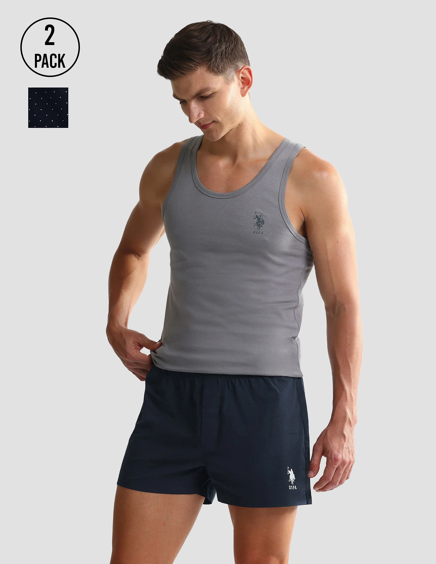 Mid Rise Solid OEX05 Shorts - Pack Of 2